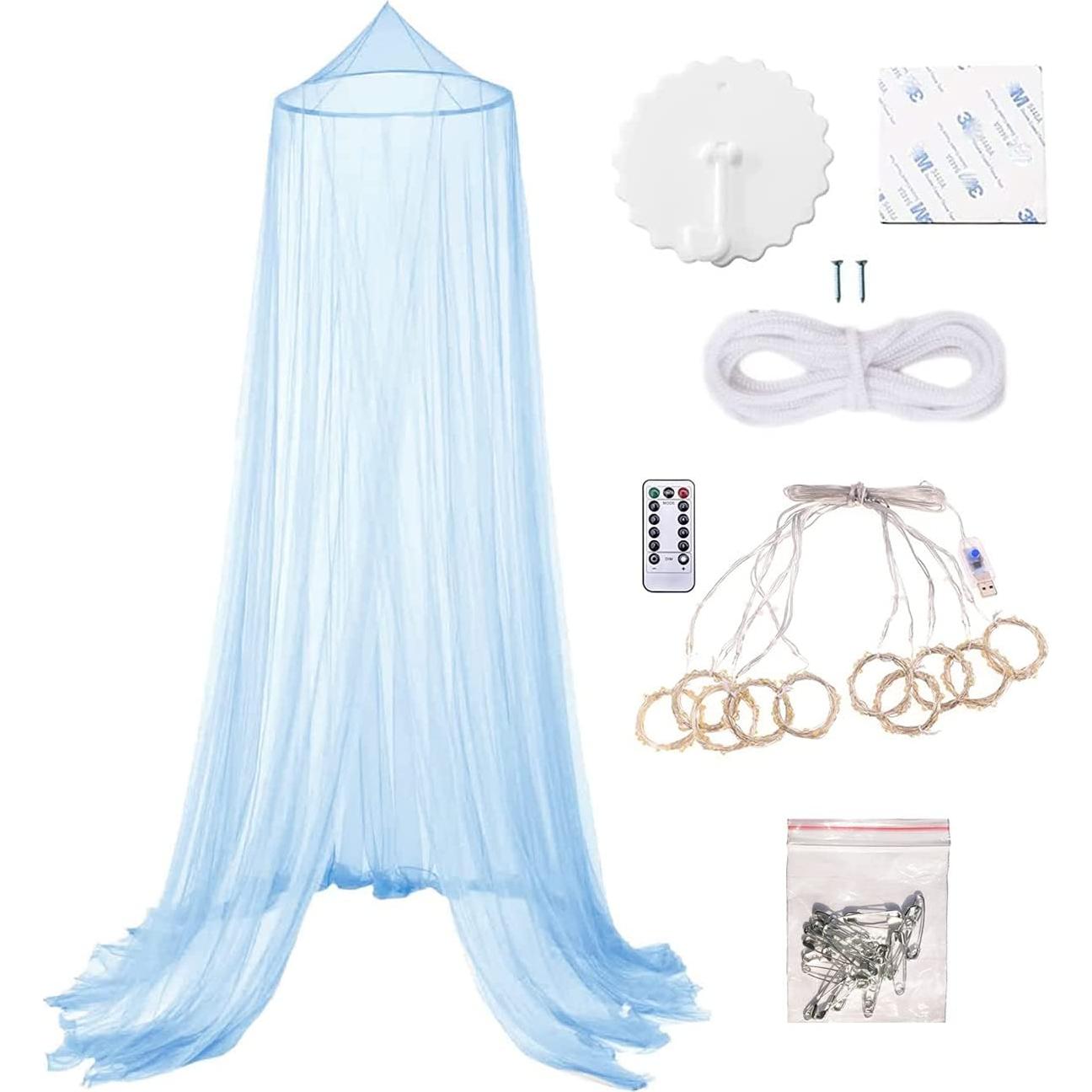 Dosel de Cama Eimilaly con 250 Luces LED Blancas Cálidas