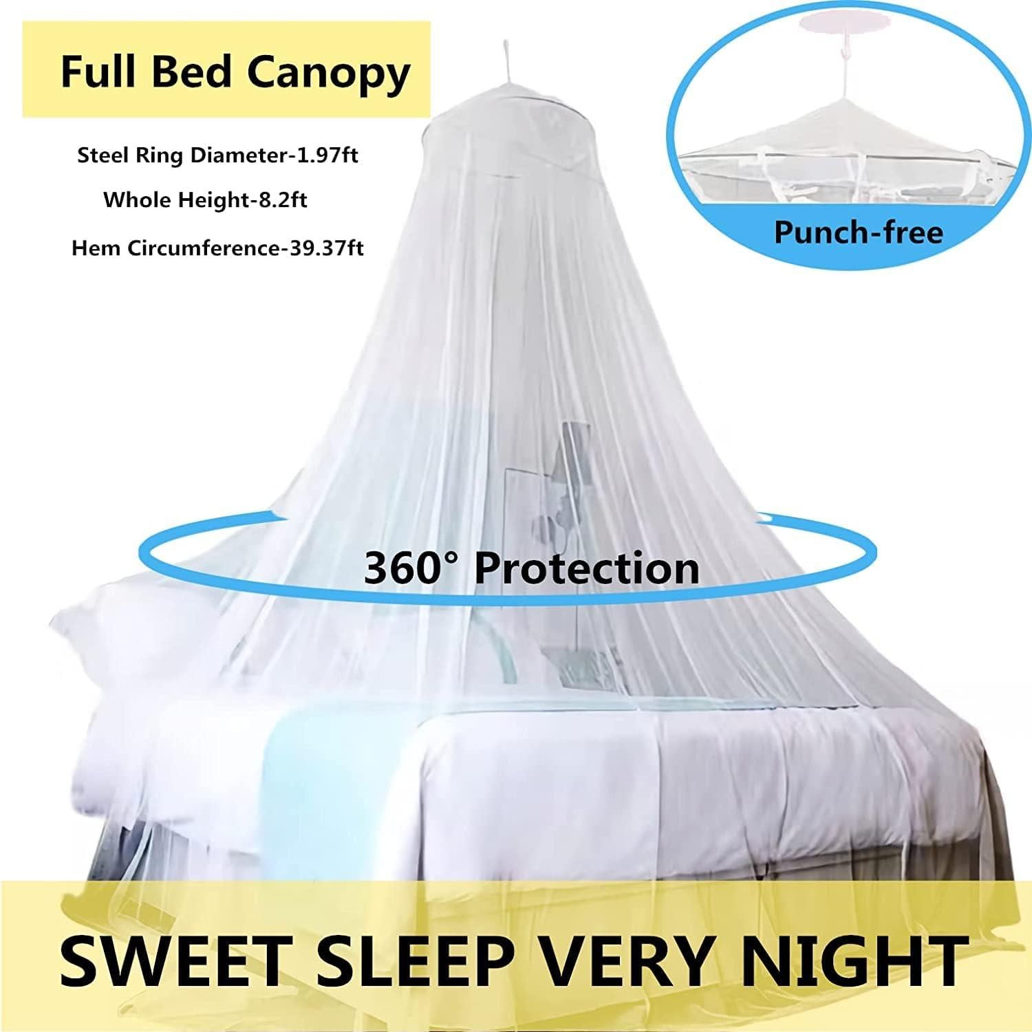 Dosel de Cama Eimilaly con 250 Luces LED Blancas Cálidas