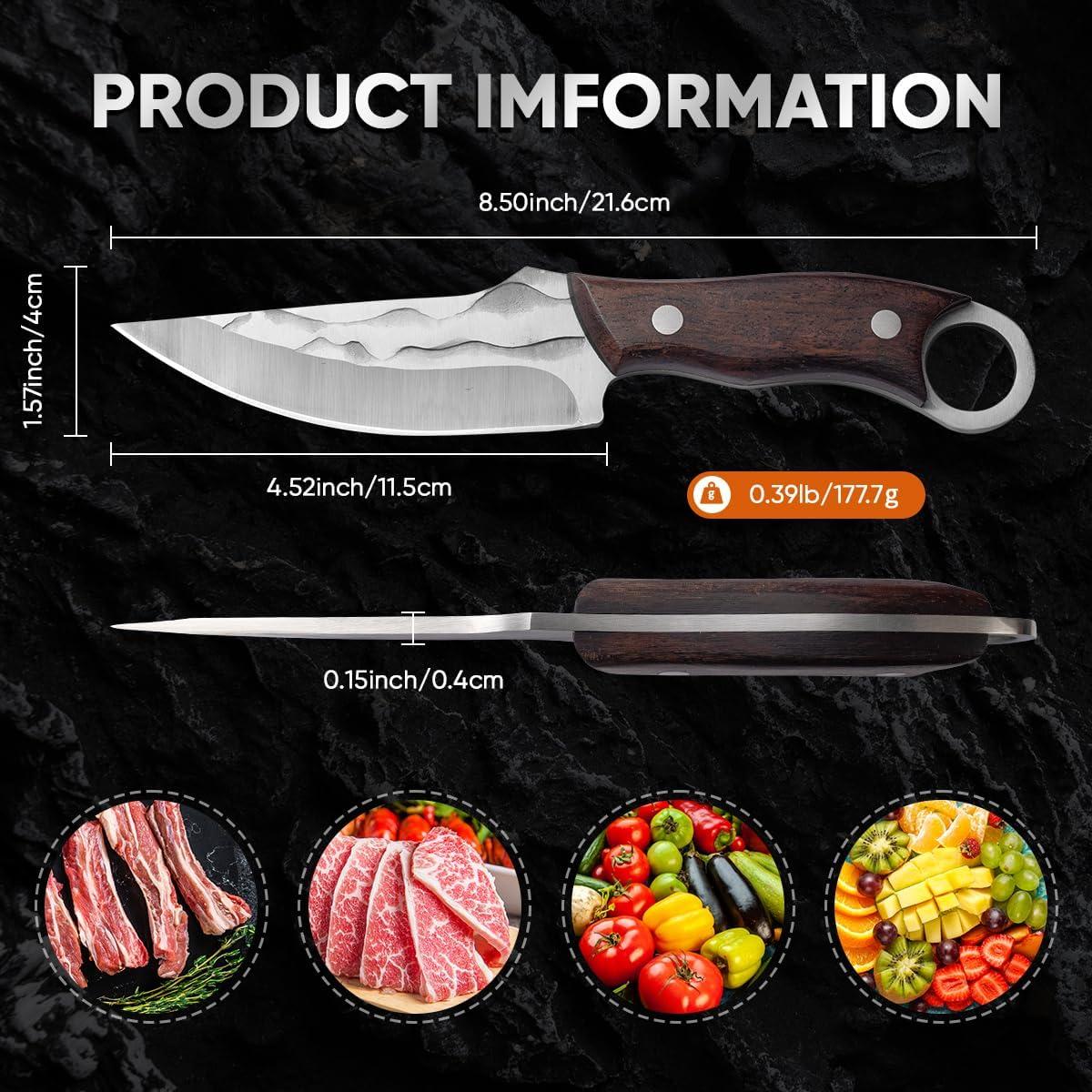 Cuchillo de Caza 10MOONS de Hoja Fija 21.6 cm con Funda