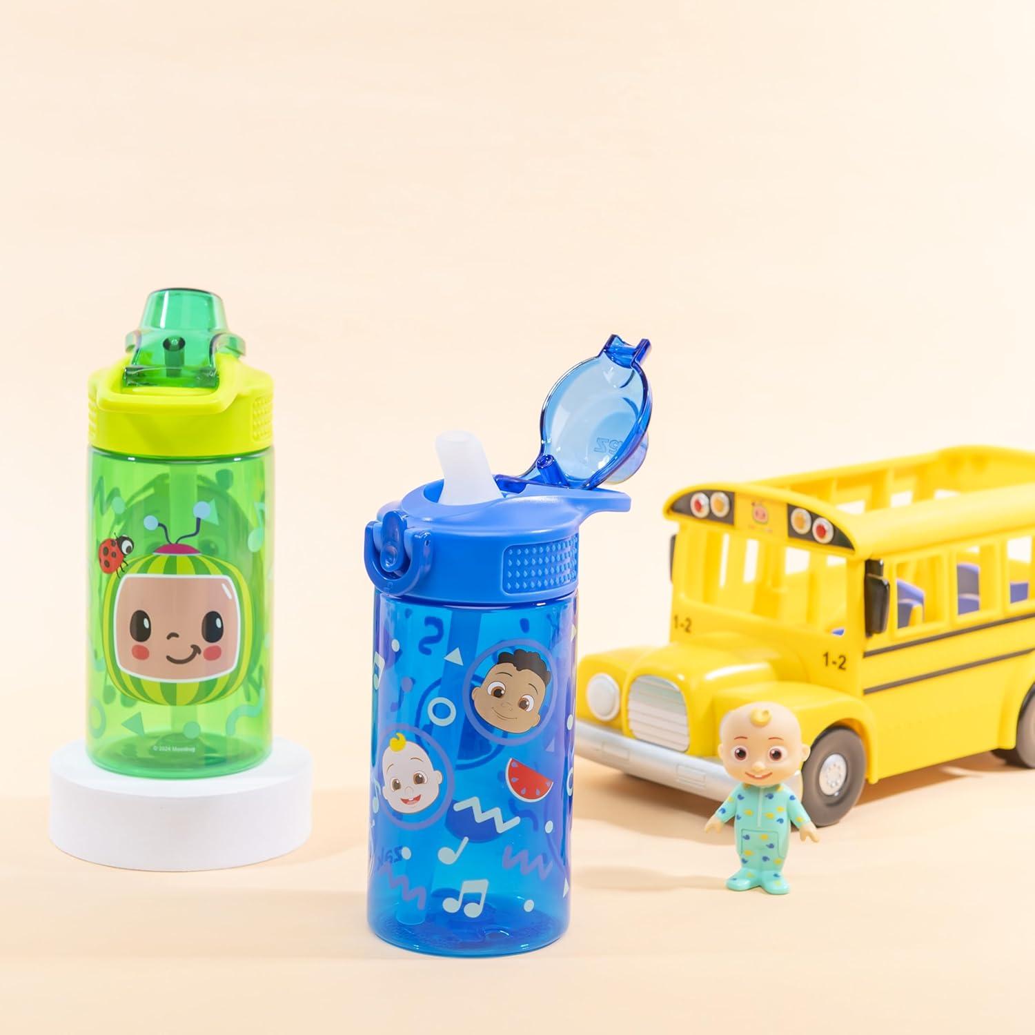 Botella de Agua CoComelon Zak 16 oz Set de 2 con Pajilla