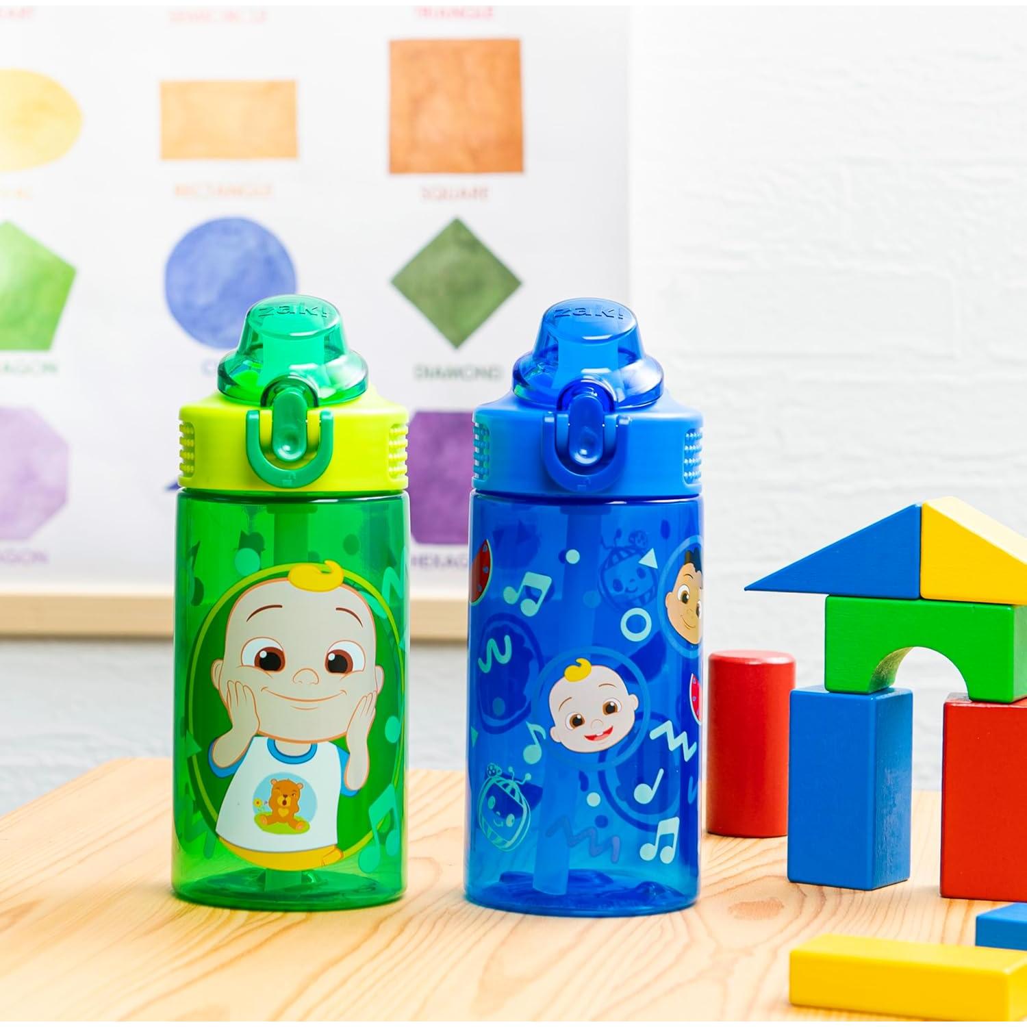 Botella de Agua CoComelon Zak 16 oz Set de 2 con Pajilla