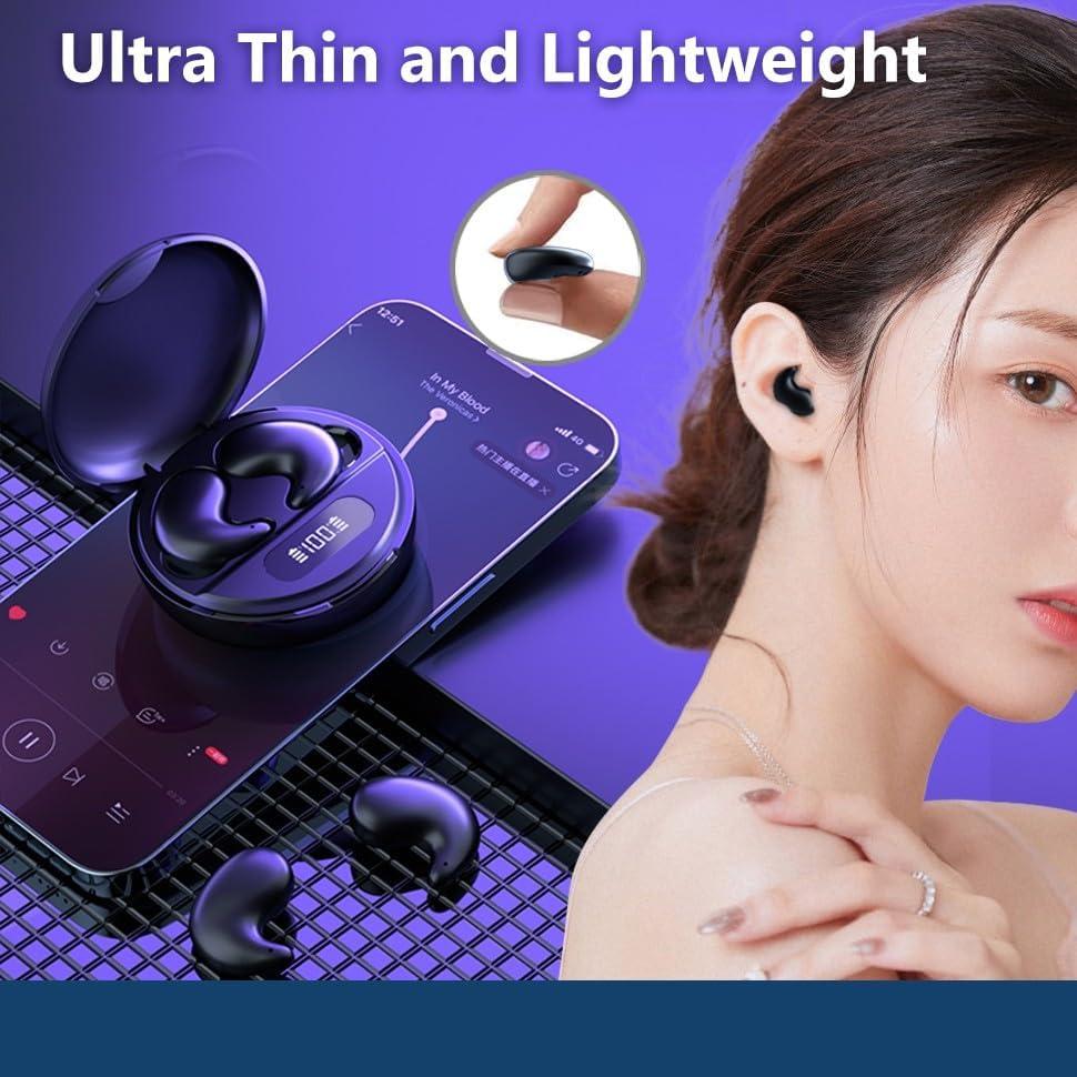 Auriculares Inalámbricos GreatQIQI 790 Negro para Dormir y Correr