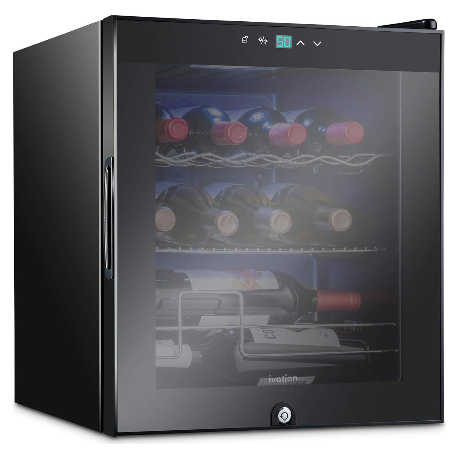 Enfriador de Vino Ivation 12 Botellas Compresor Digital 5-18°C