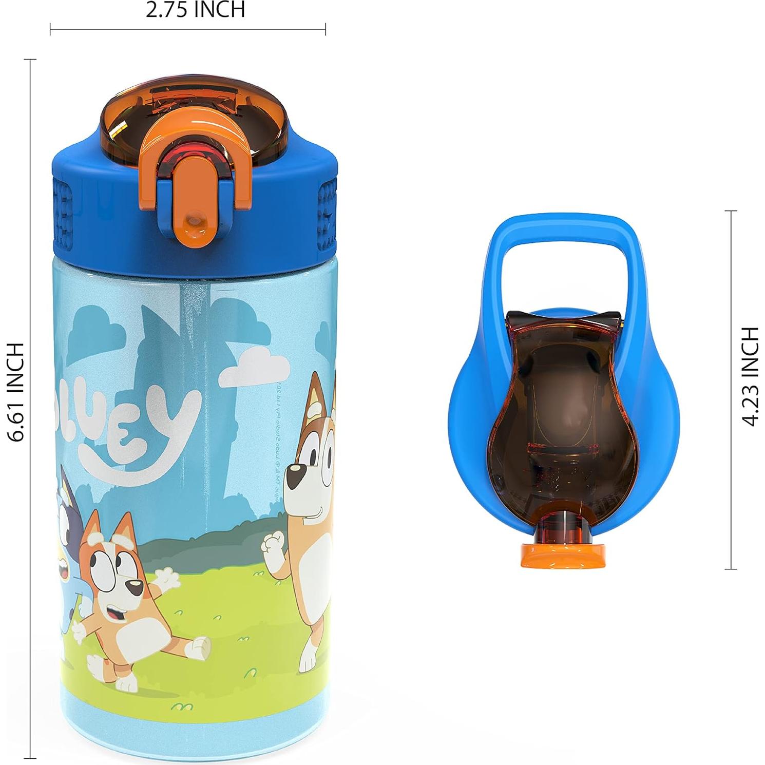 Botellas de Agua Bluey 2pk Zak Designs 473ml a Prueba de Fugas