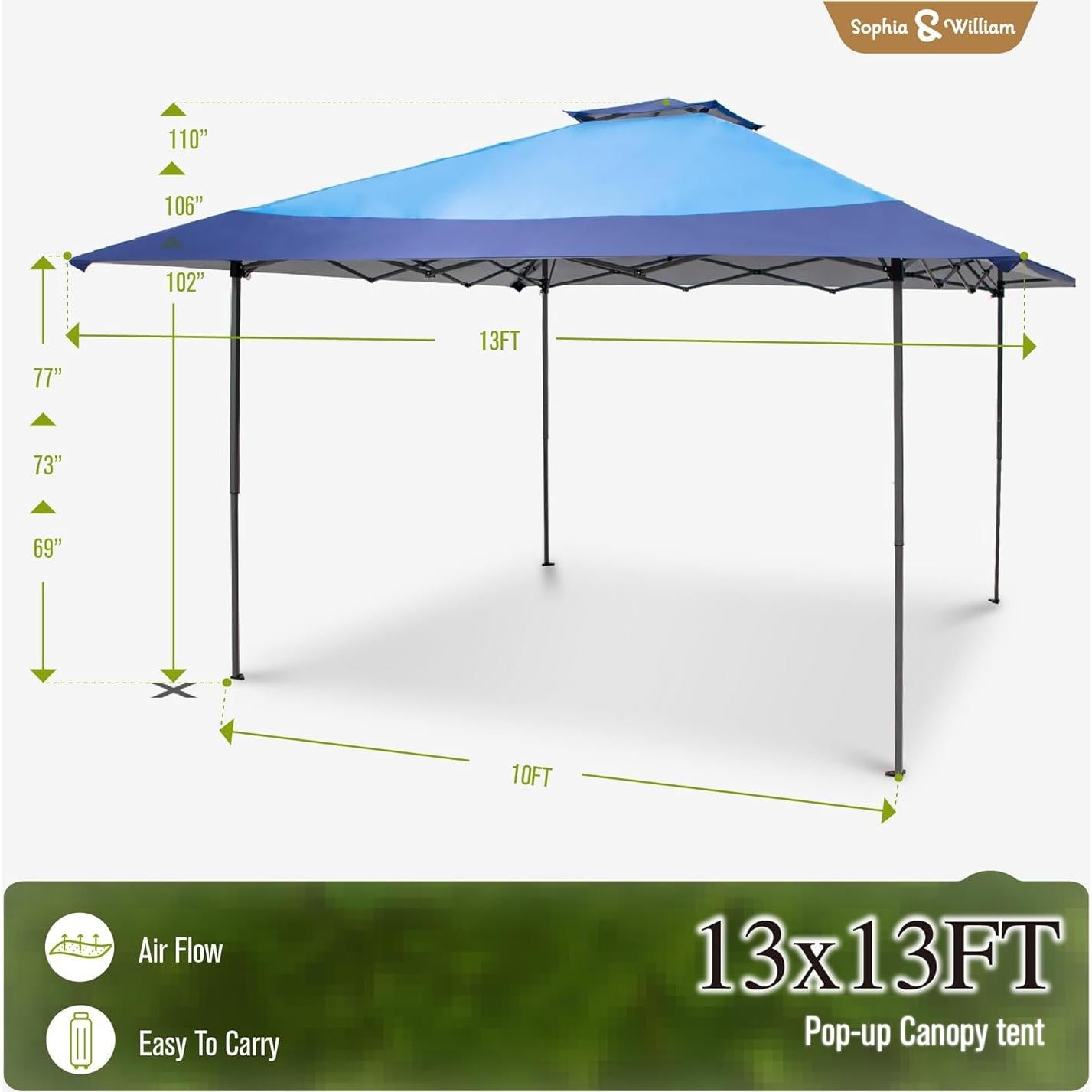 Carpa Canopy Pop Up 3.96x3.96m Sophia & William Azul