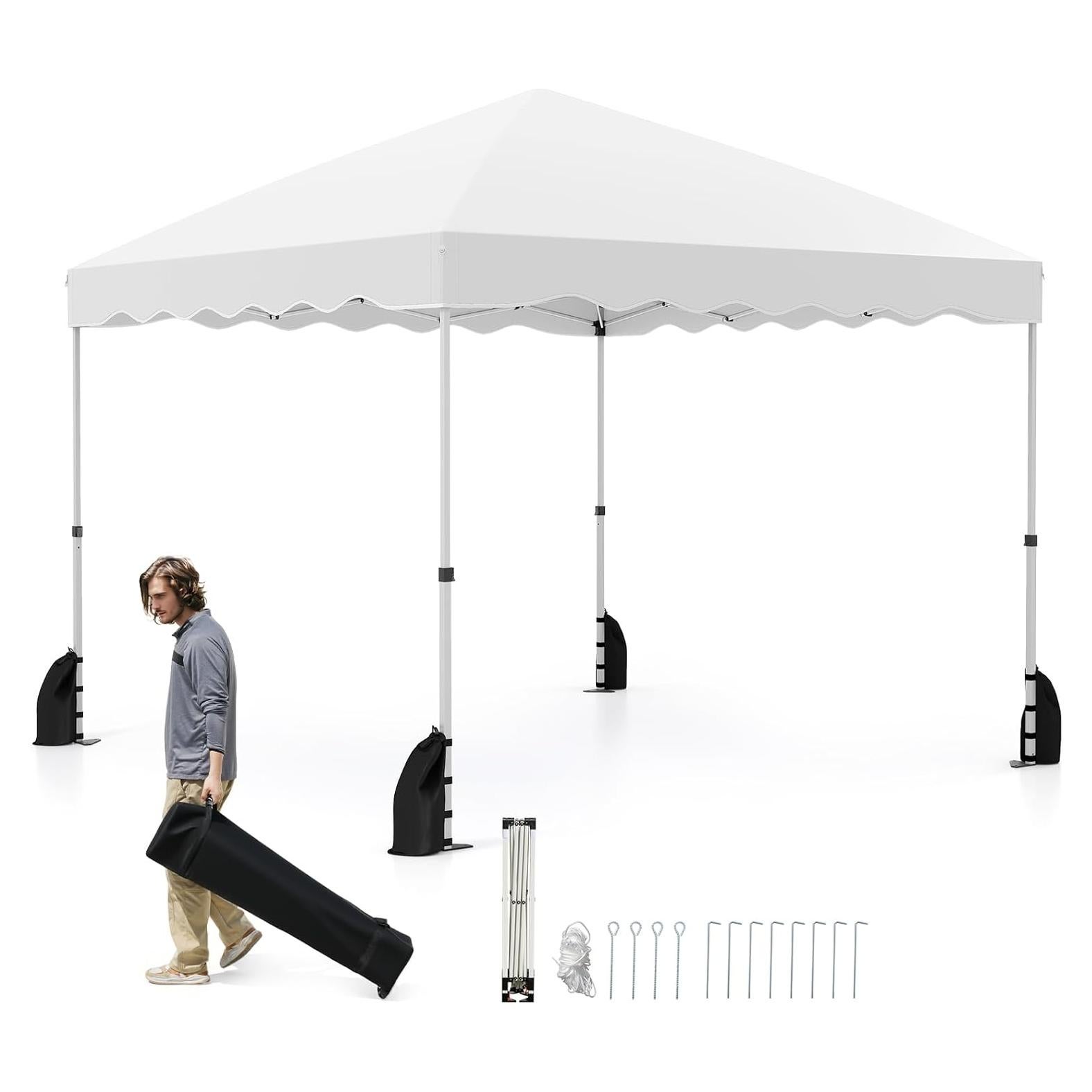 Carpa Plegable Goplus 3x3m UPF50+ con Bolsa y Accesorios