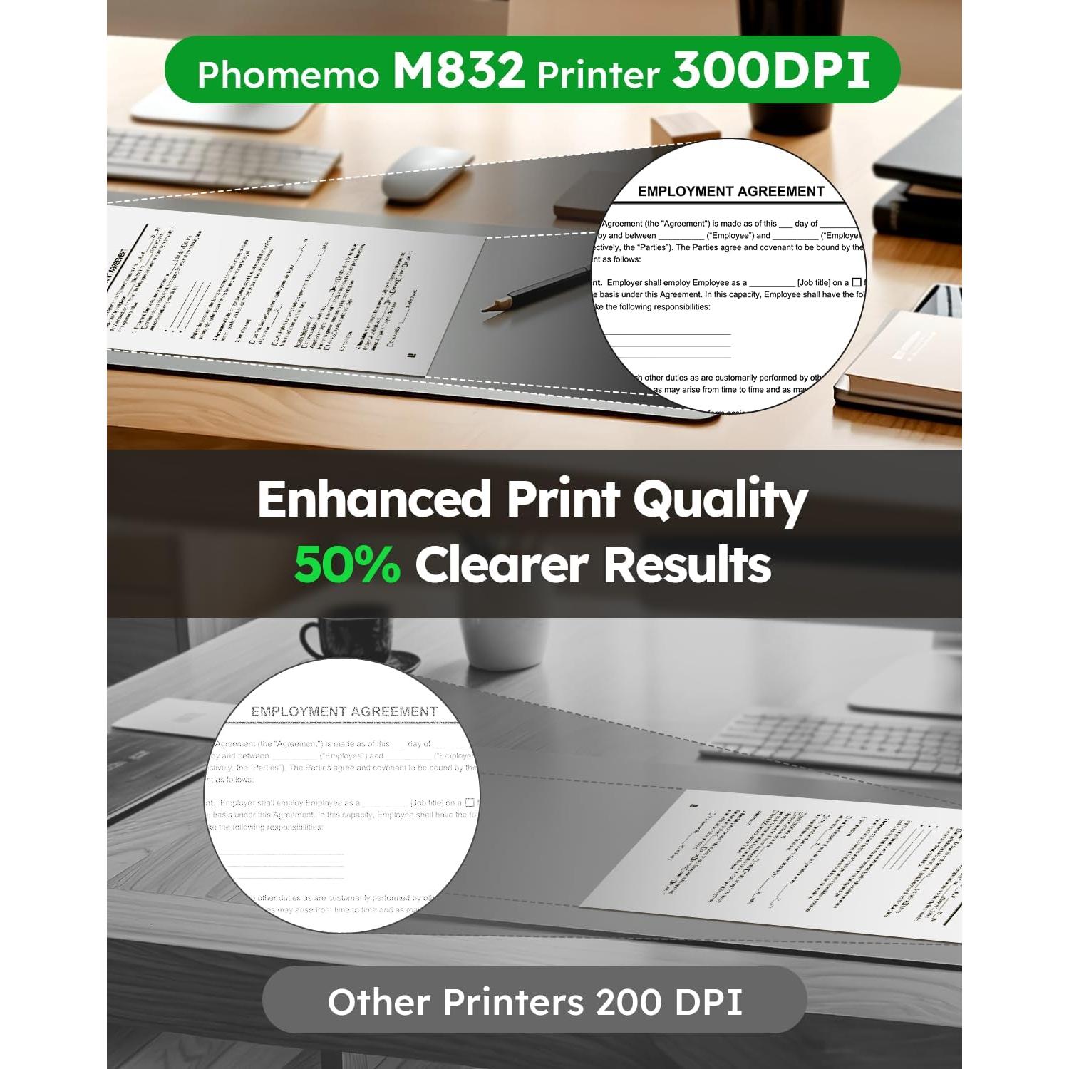 Impresora Térmica Portátil Phomemo M832 Inalámbrica 300DPI