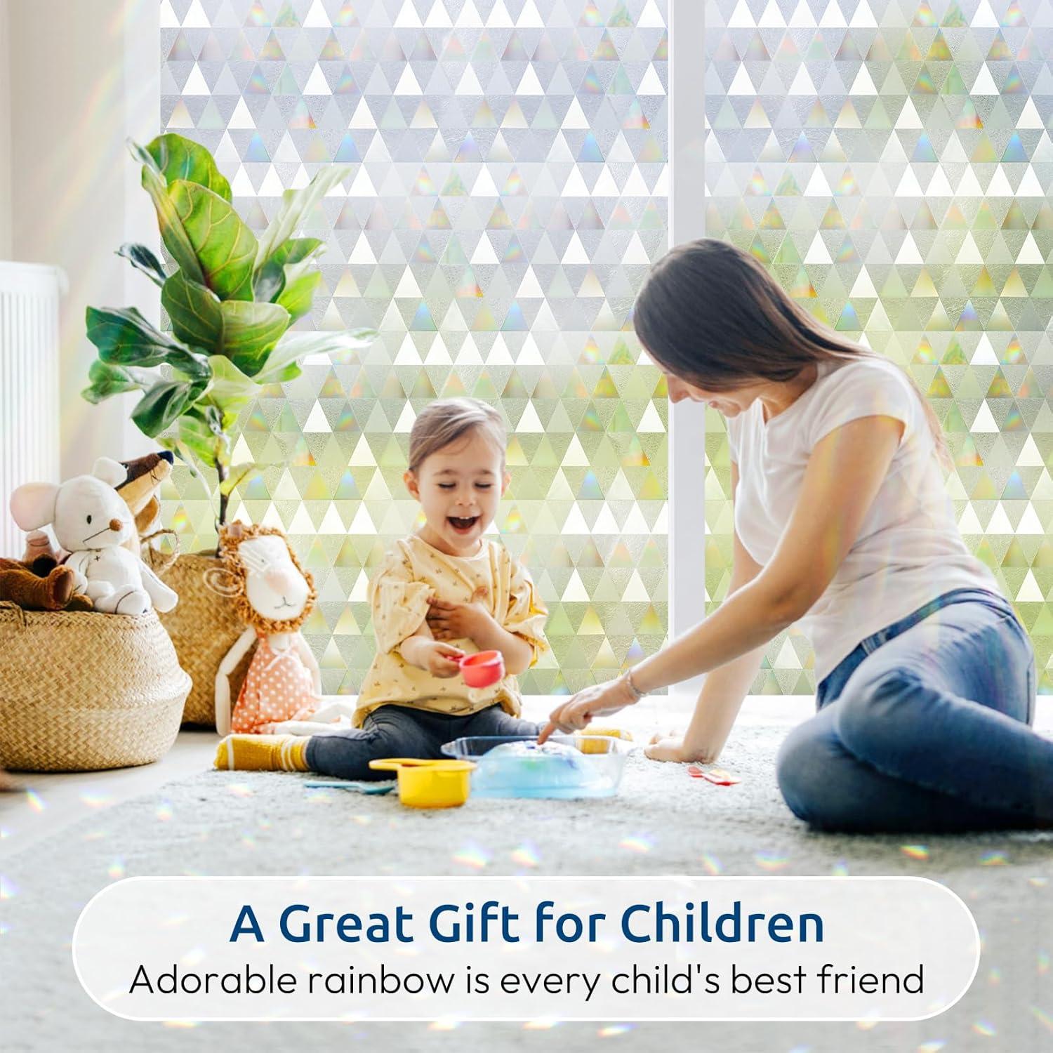 Película de Privacidad rabbitgoo 90x400 cm Vinilo UV Triángulo Claro