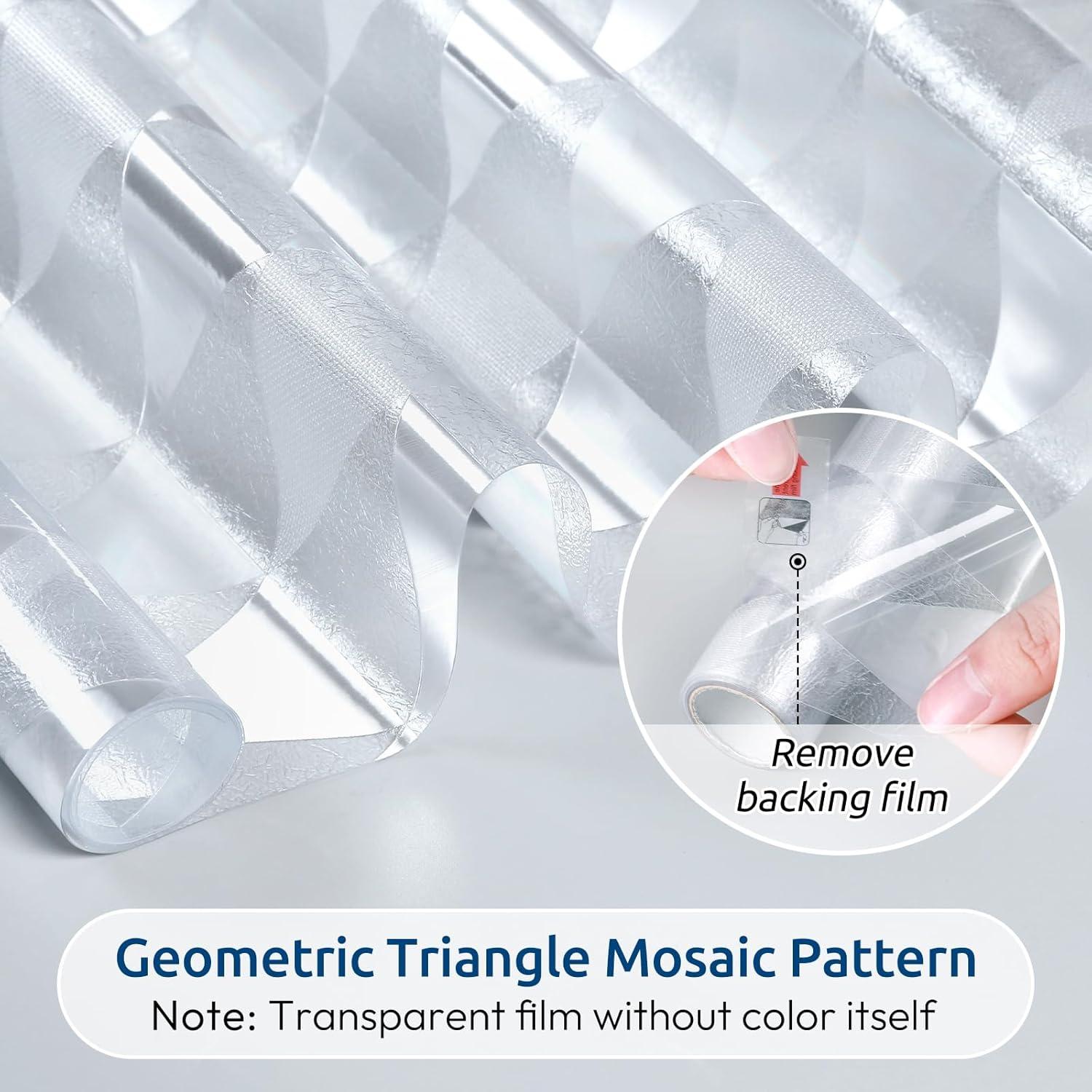 Película de Privacidad rabbitgoo 90x400 cm Vinilo UV Triángulo Claro