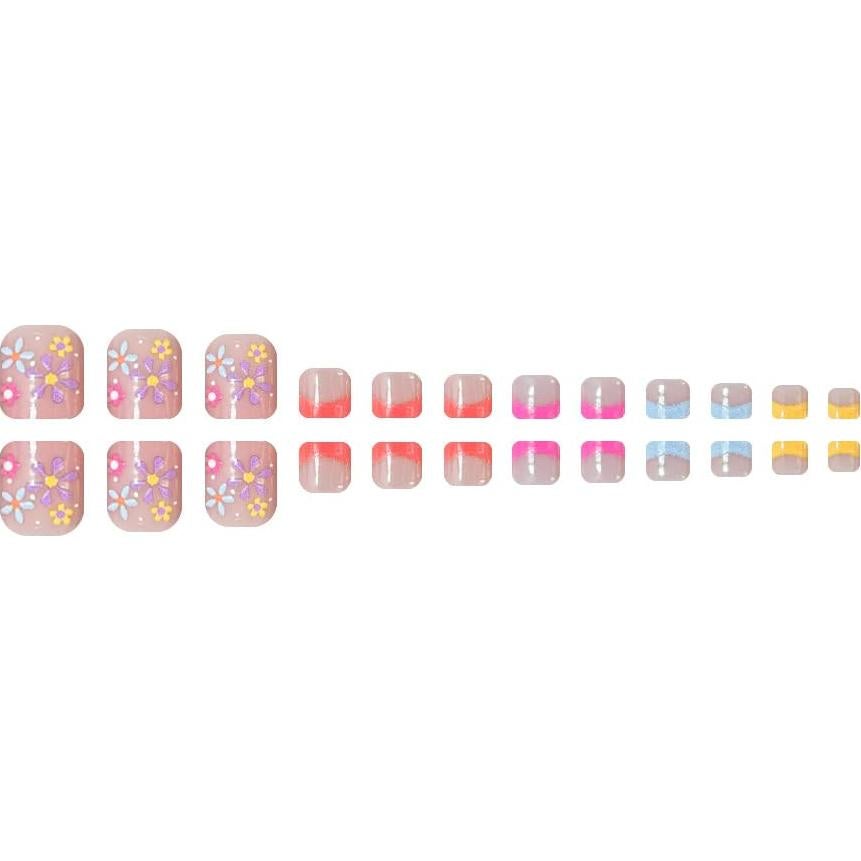 24 Uñas Postizas Acrílicas para Pies YEFIUO Diseño Francés