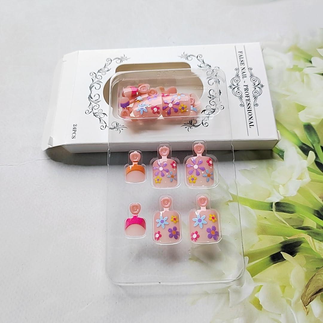24 Uñas Postizas Acrílicas para Pies YEFIUO Diseño Francés