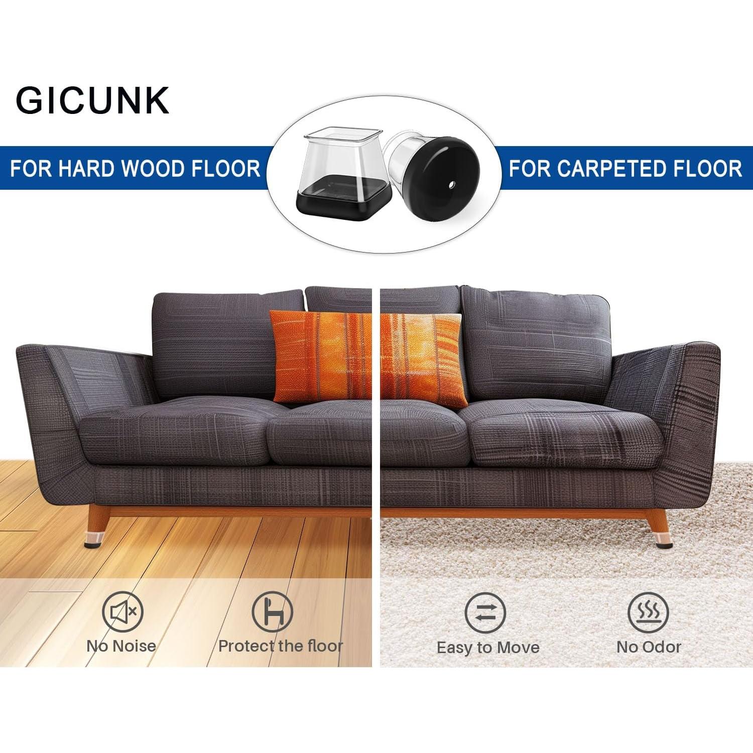 28 Deslizadores de Silicona para Piernas de Silla GICUNK M