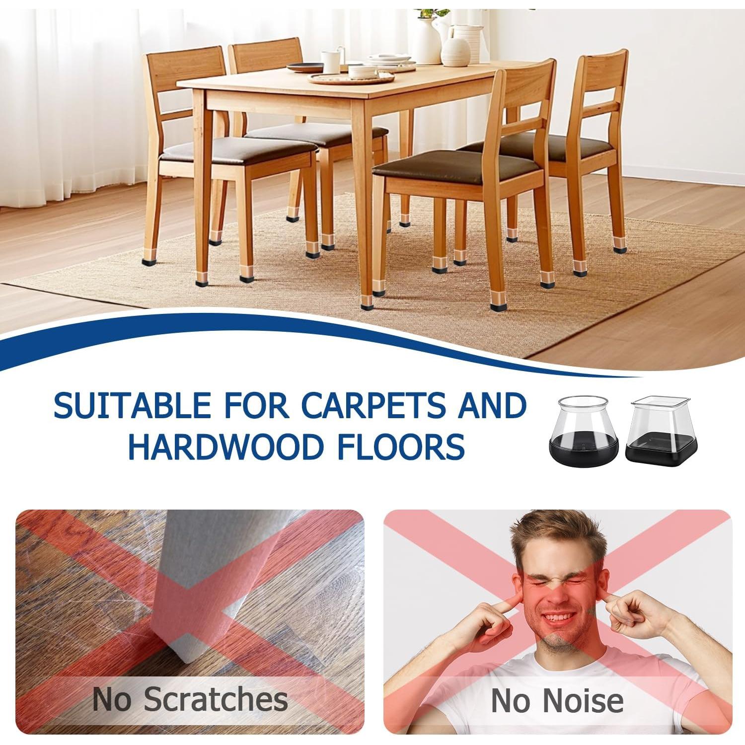 28 Deslizadores de Silicona para Piernas de Silla GICUNK M