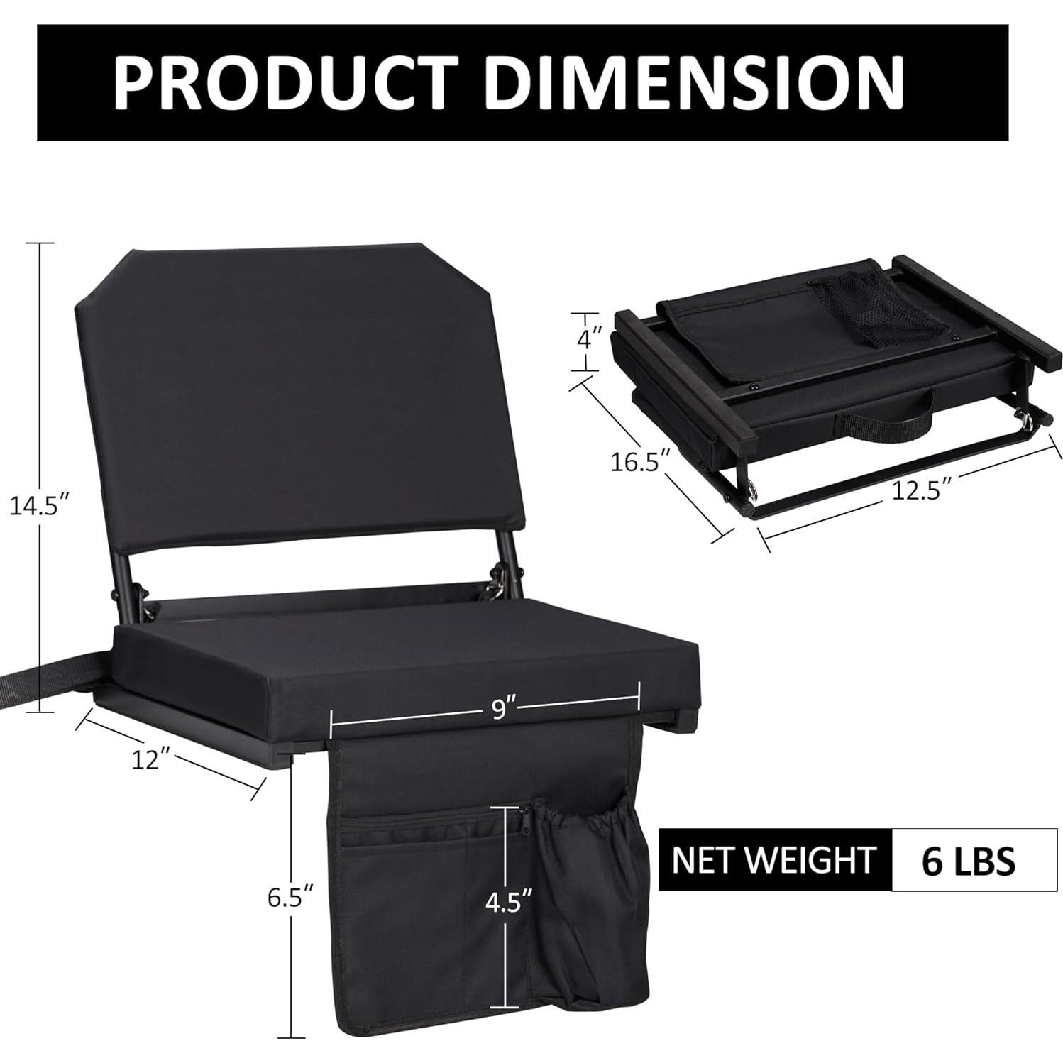 Asiento de Estadio Dragosum Plegable con Respaldo Ajustable