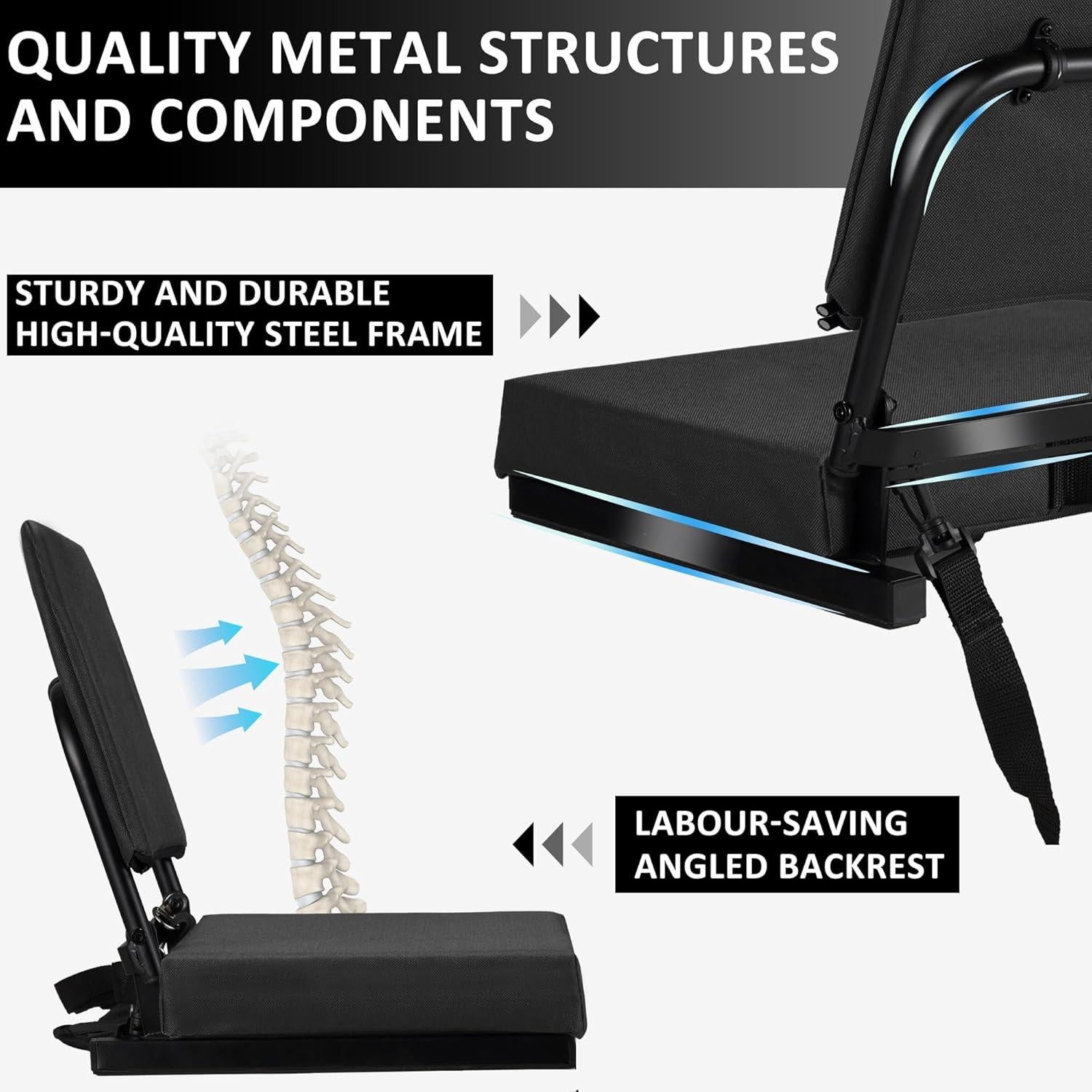 Asiento de Estadio Dragosum Plegable con Respaldo Ajustable