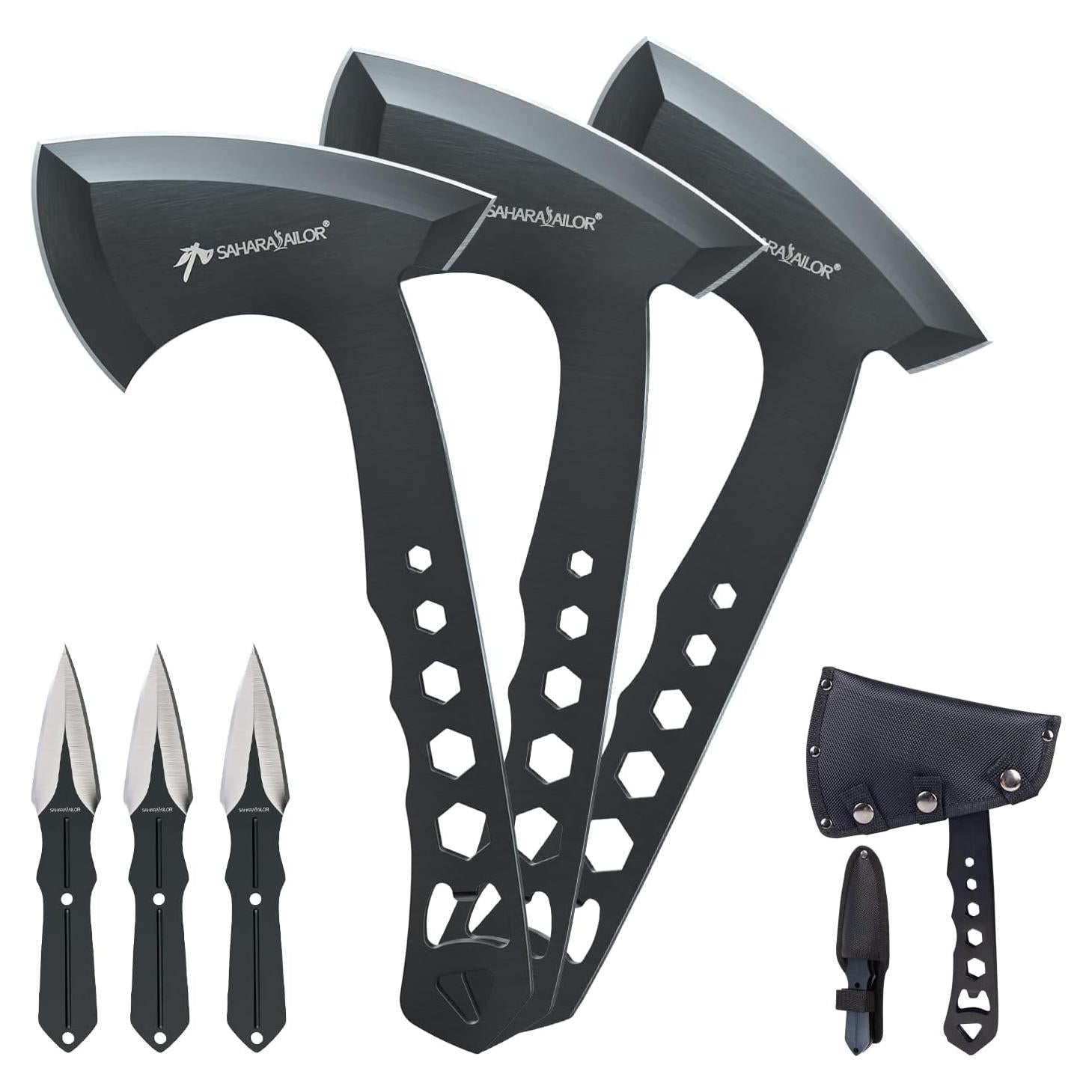 Hachas de Lanzamiento Sahara Sailor, 3 Hachas 25.4 cm con Funda