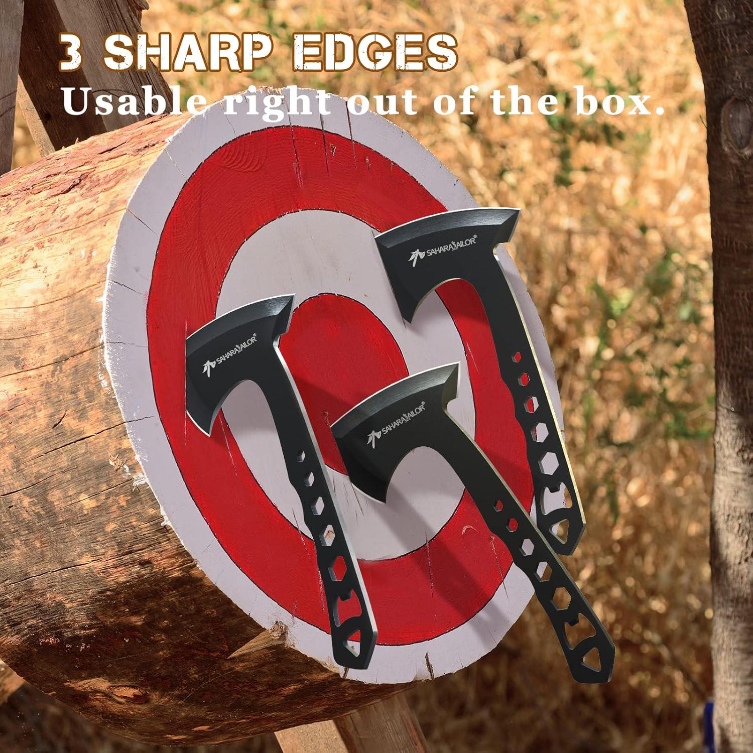 Hachas de Lanzamiento Sahara Sailor, 3 Hachas 25.4 cm con Funda