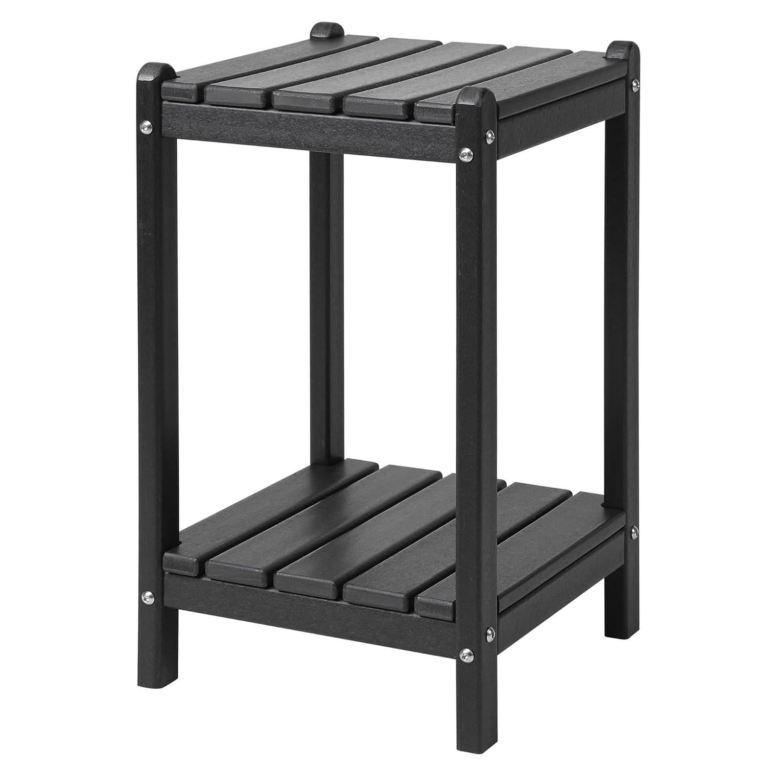 Mesa Lateral Doble Adirondack LZRS 60.96 cm HDPE Negro
