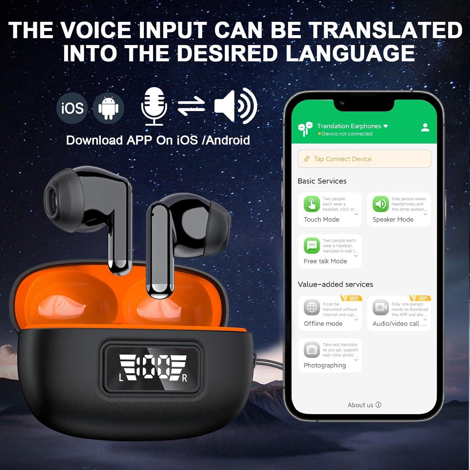 Auriculares Traductores Fexeiso M8 Bluetooth 144 Idiomas