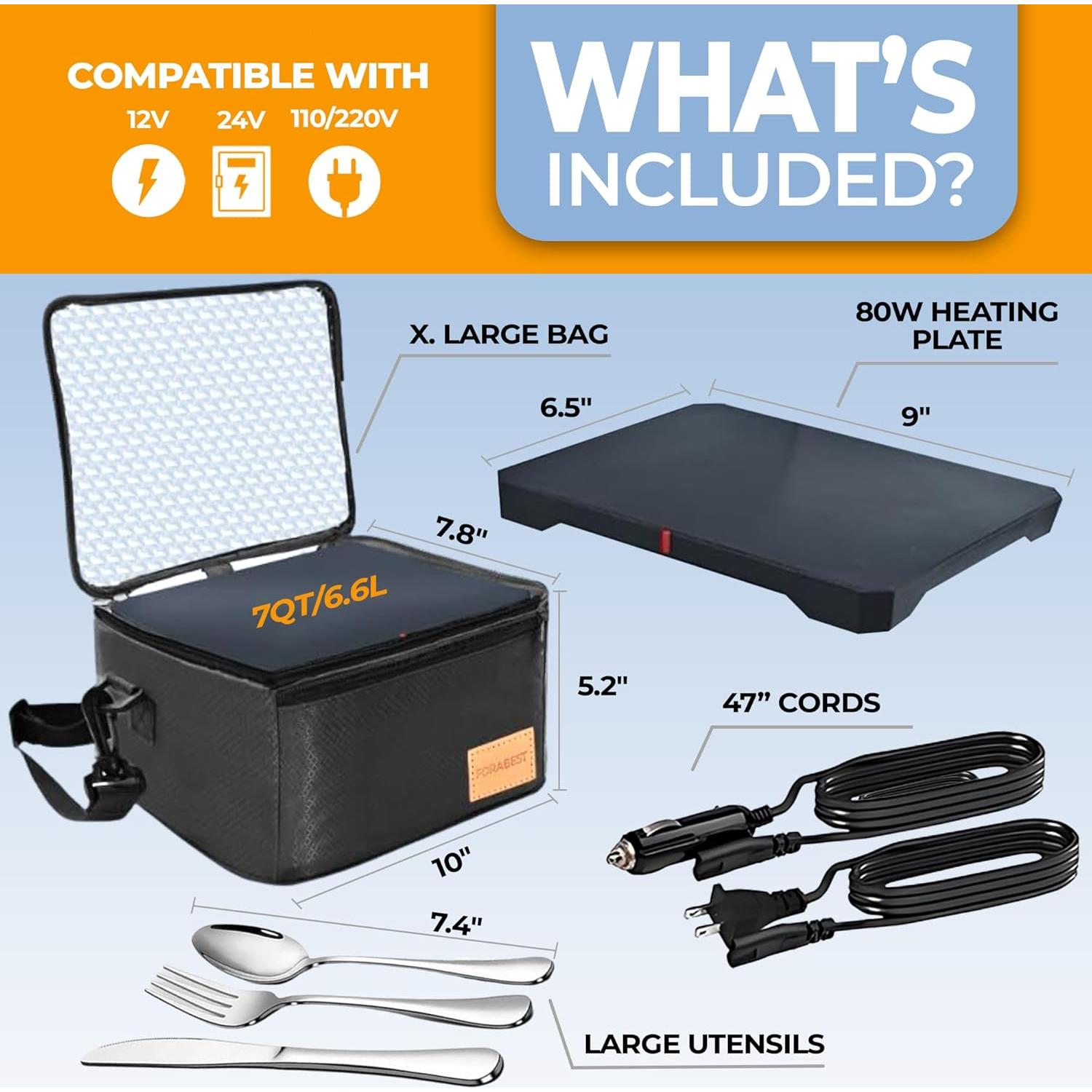 Calentador de Comida Portátil FORABEST FB-2001 80W 1.8L