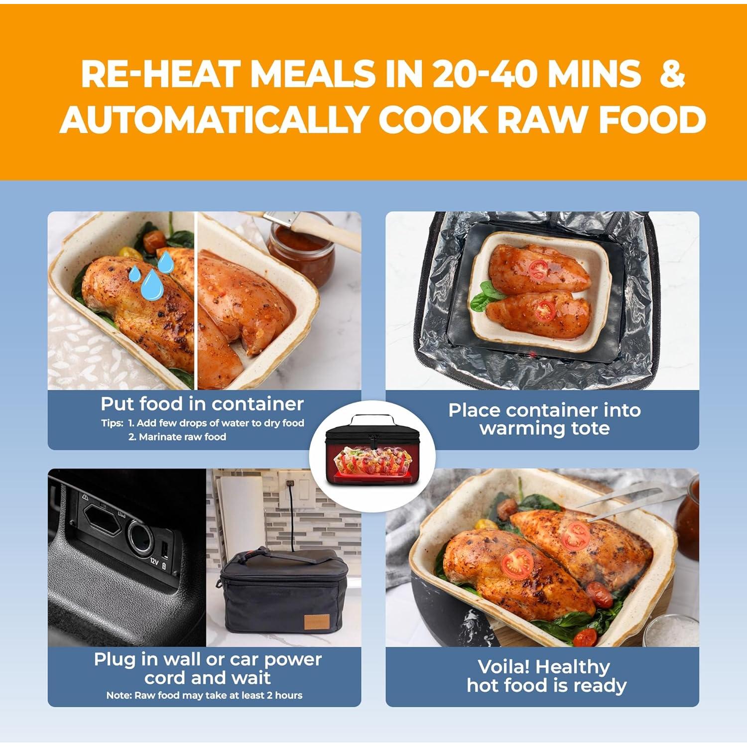 Calentador de Comida Portátil FORABEST FB-2001 80W 1.8L