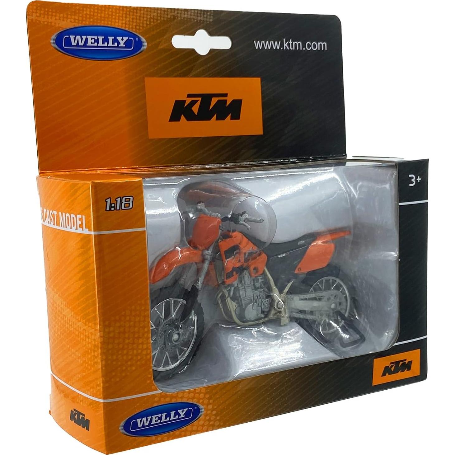 Motocicleta Die Cast Welly KTM 450 SX Naranja 1:18