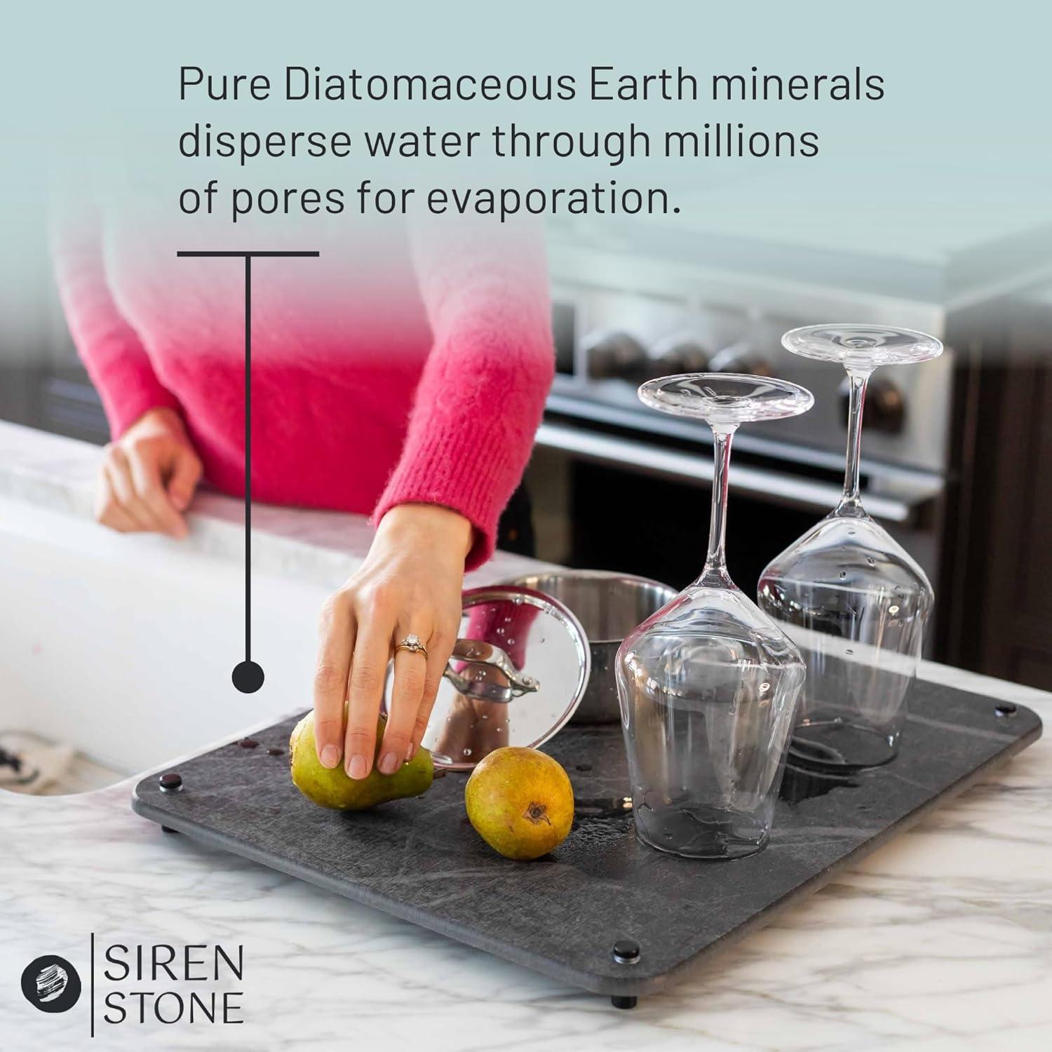 Alfombrilla de Secado de Piedra Natural Siren Stone 48x38cm