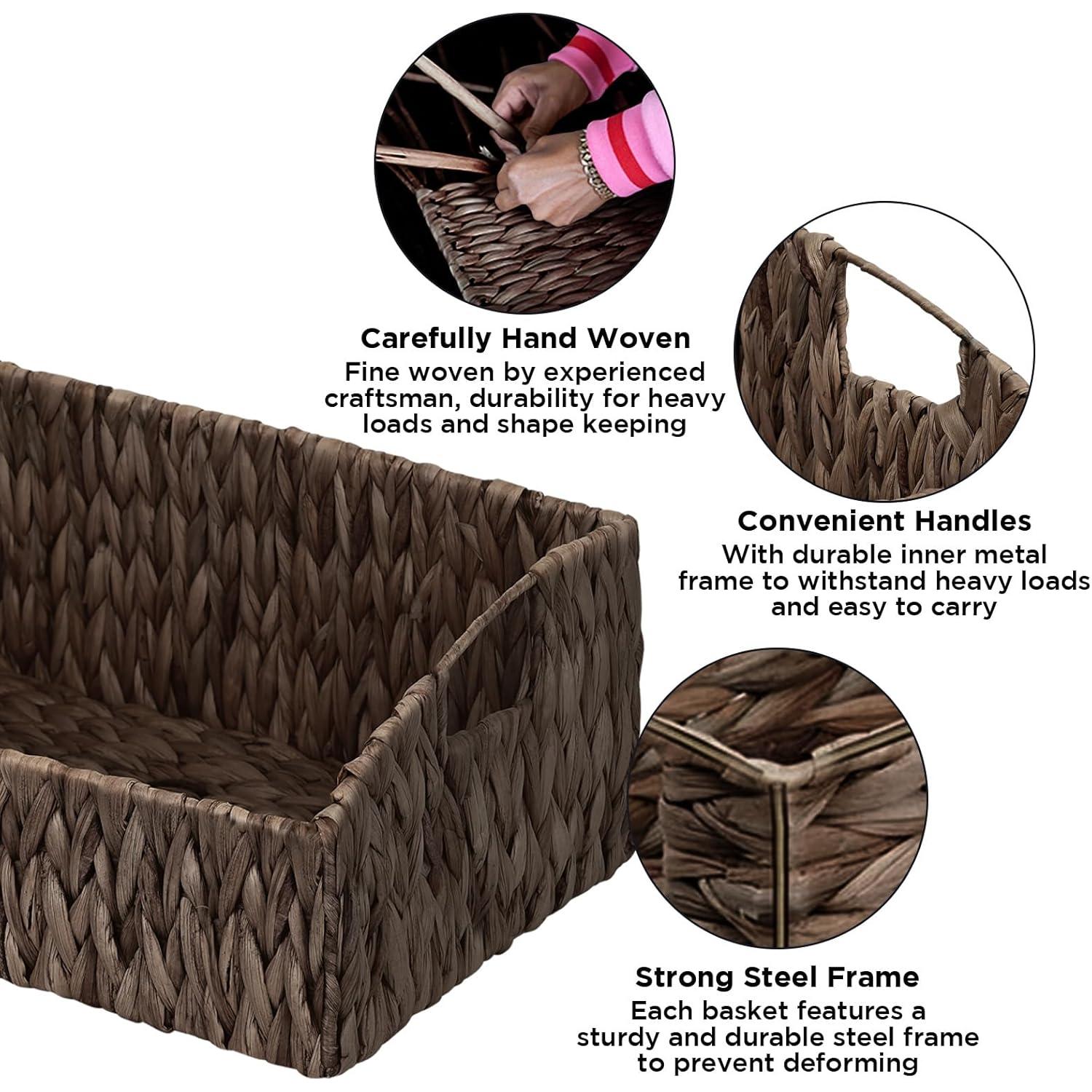 Cestas de Almacenamiento Ollieroo de Juncos de Agua - 3 Piezas