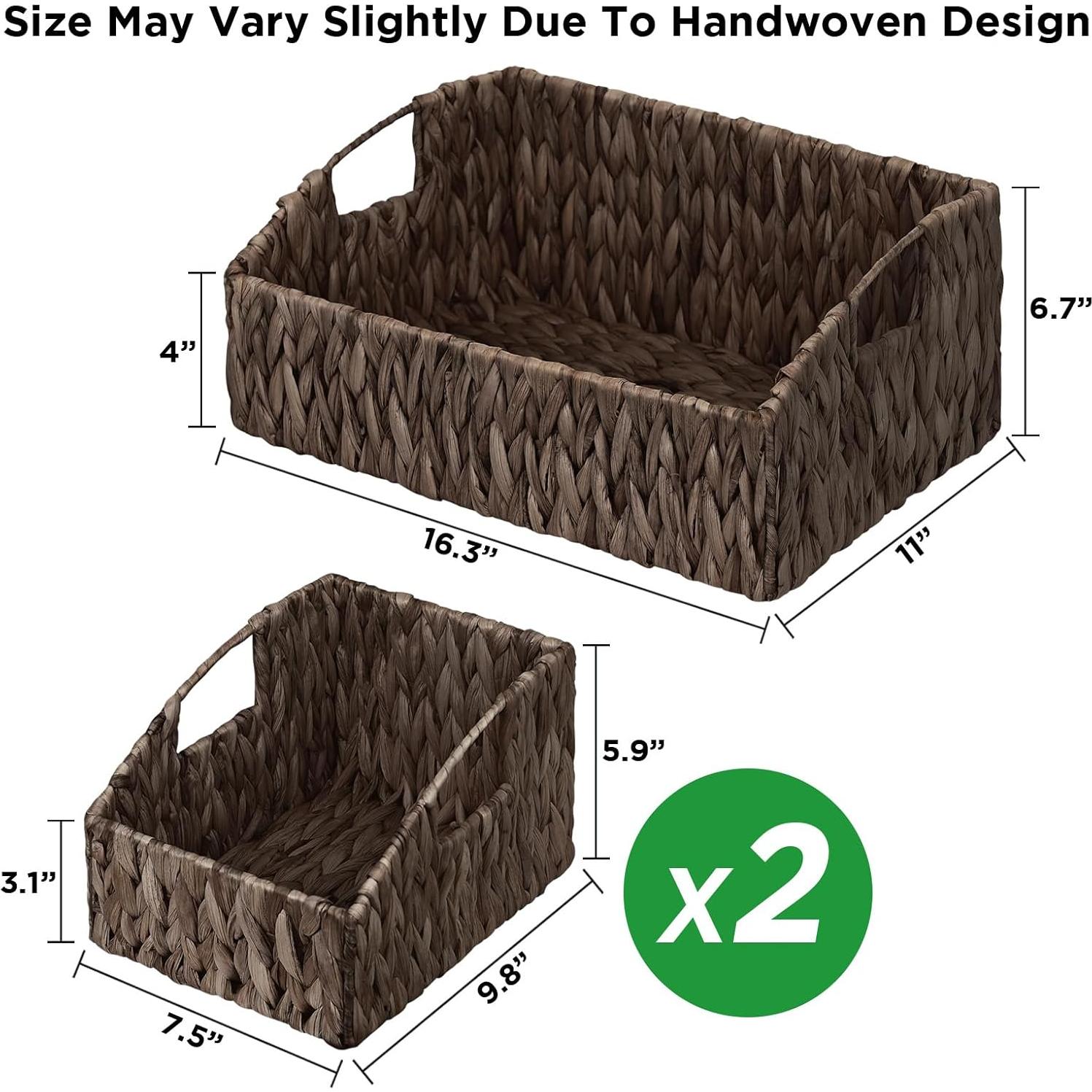 Cestas de Almacenamiento Ollieroo de Juncos de Agua - 3 Piezas