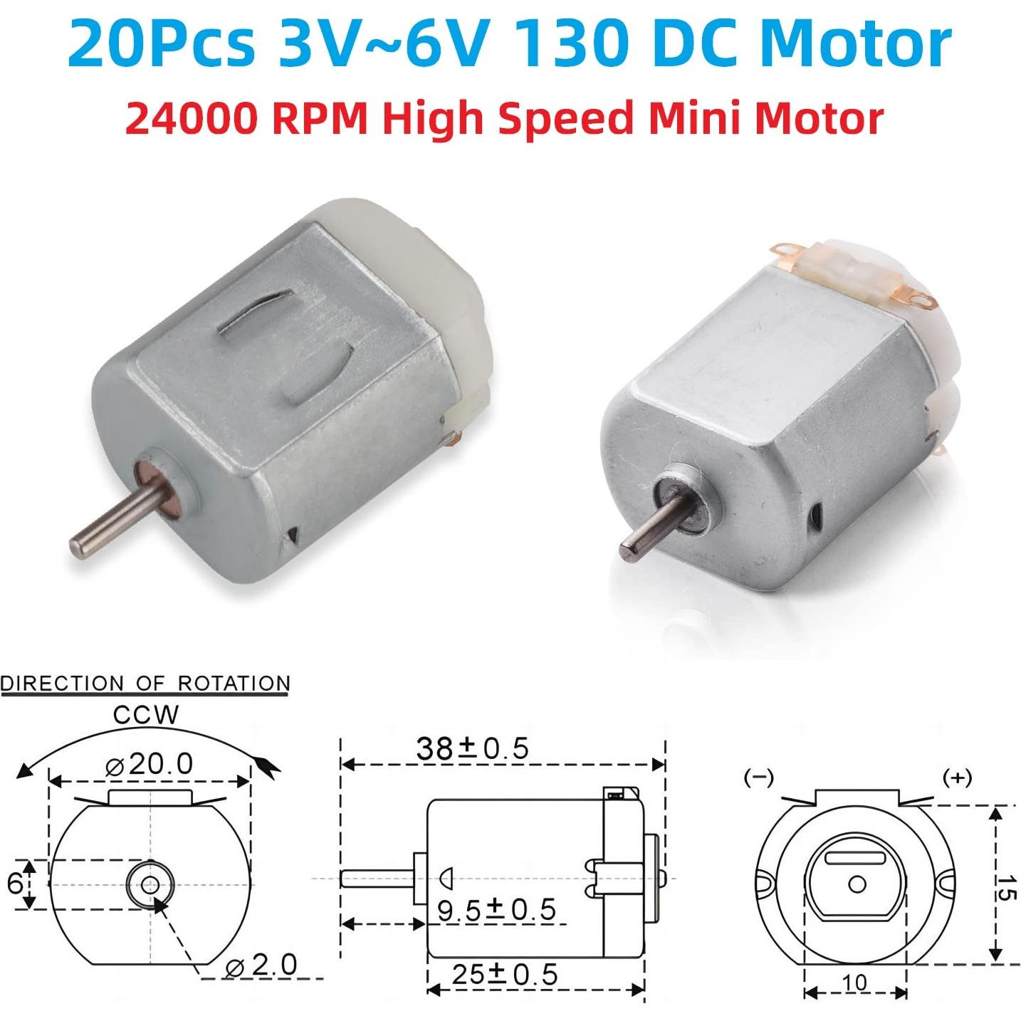 Motor DC 130 WWZMDIB 3V-6V 24000 RPM para Robótica