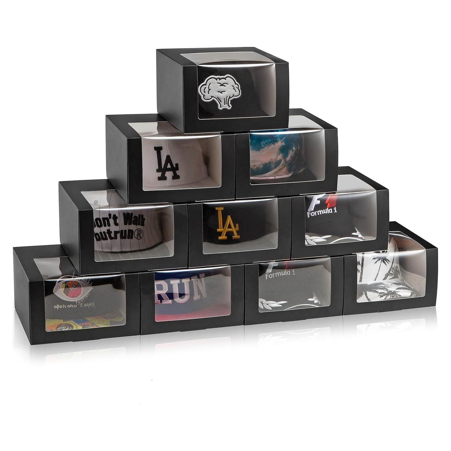 Cajas de Regalo Negras LADYBRO para Gorras - Paquete de 10