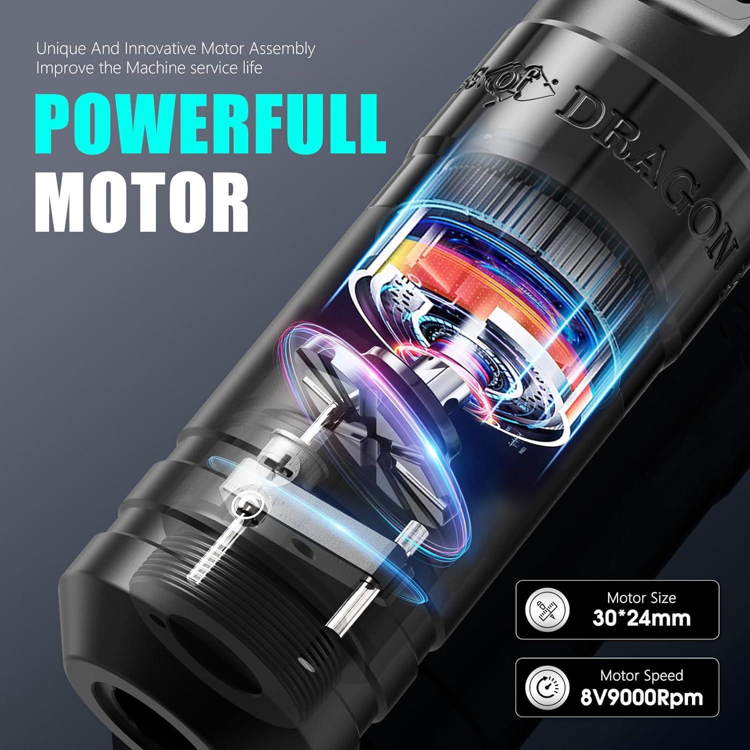 Kit de Máquina de Tatuaje Inalámbrica Kiss of Dragon V1S 1600mAh