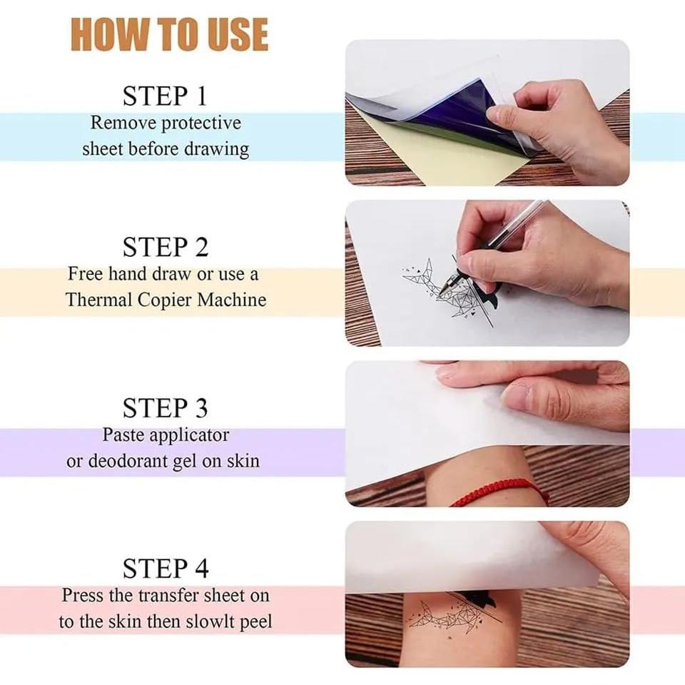 Papel de Transferencia Tatuajes Yuelong 15PCS A4 Térmico 21.6x27.9cm