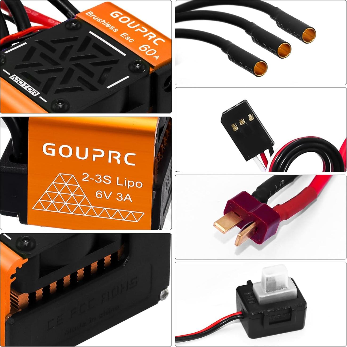 Motor sin escobillas GOUPRC BL3655 3800KV ESC 60A para RC