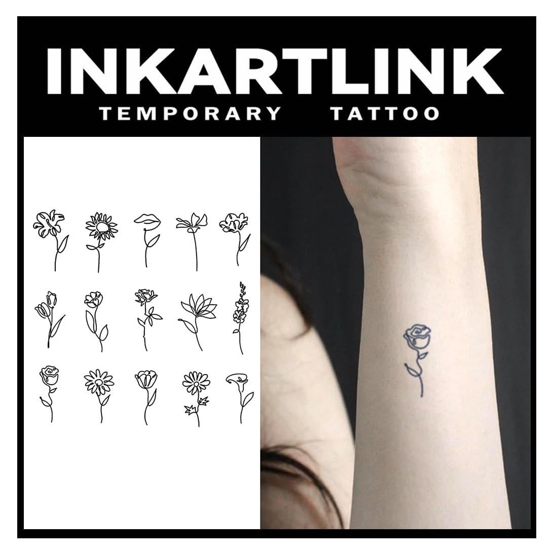 Tatuaje Semipermanente INKARTLINK Flor 5.08x7.62 cm