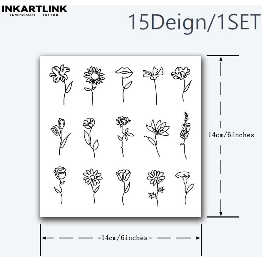 Tatuaje Semipermanente INKARTLINK Flor 5.08x7.62 cm