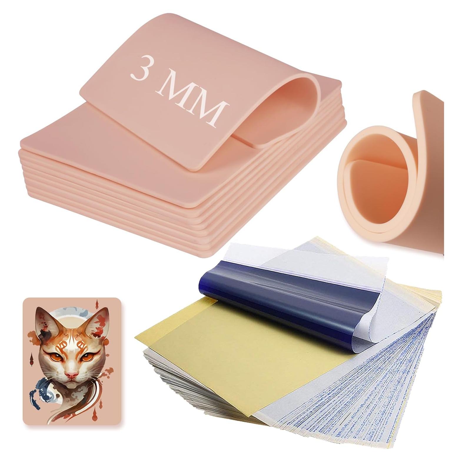 Kit de Piel de Tatuaje WZPB - 20 Piezas 3mm y Papel de Transferencia