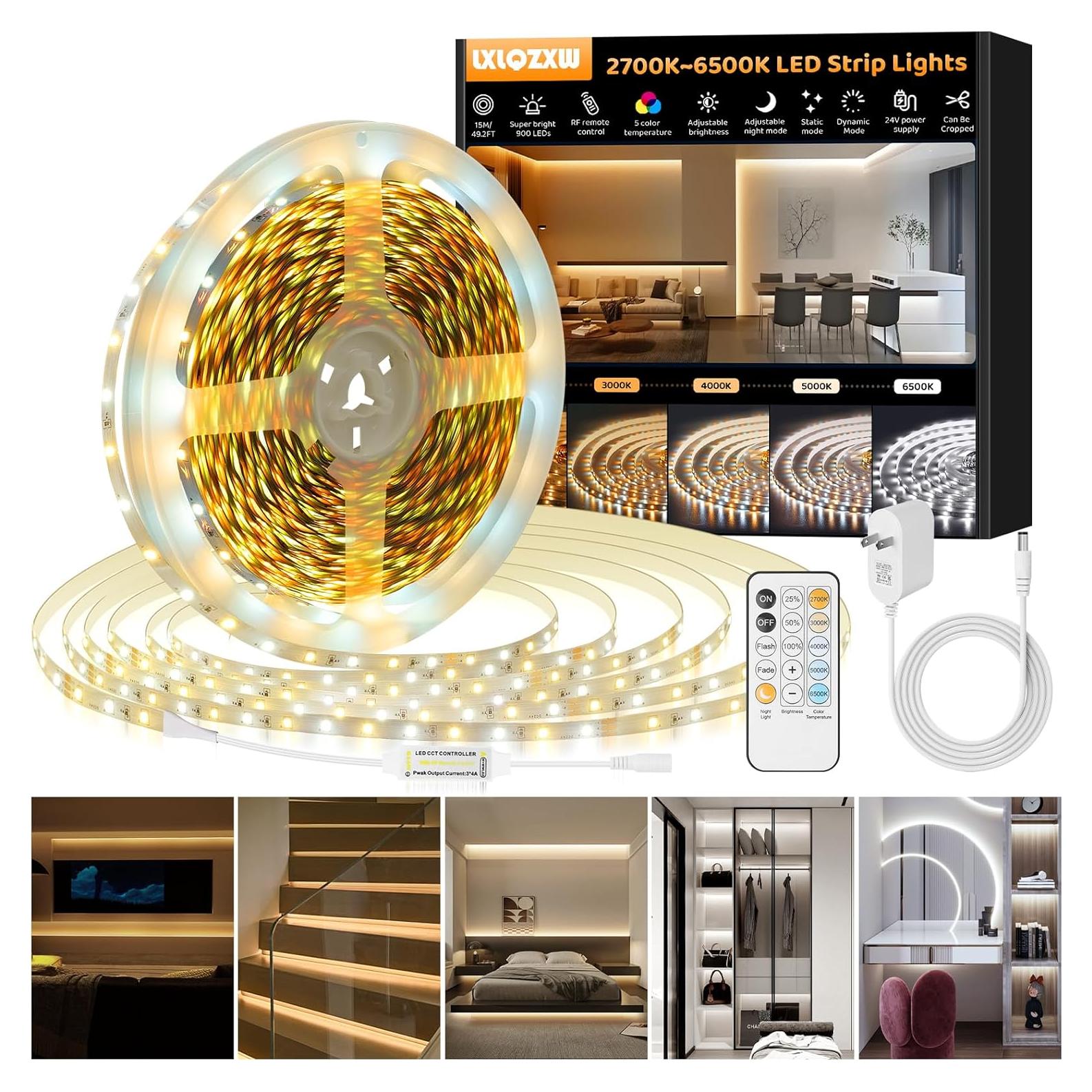 Tira LED regulable 15m FuZhou 900 LEDs 2700K-6500K con control remoto