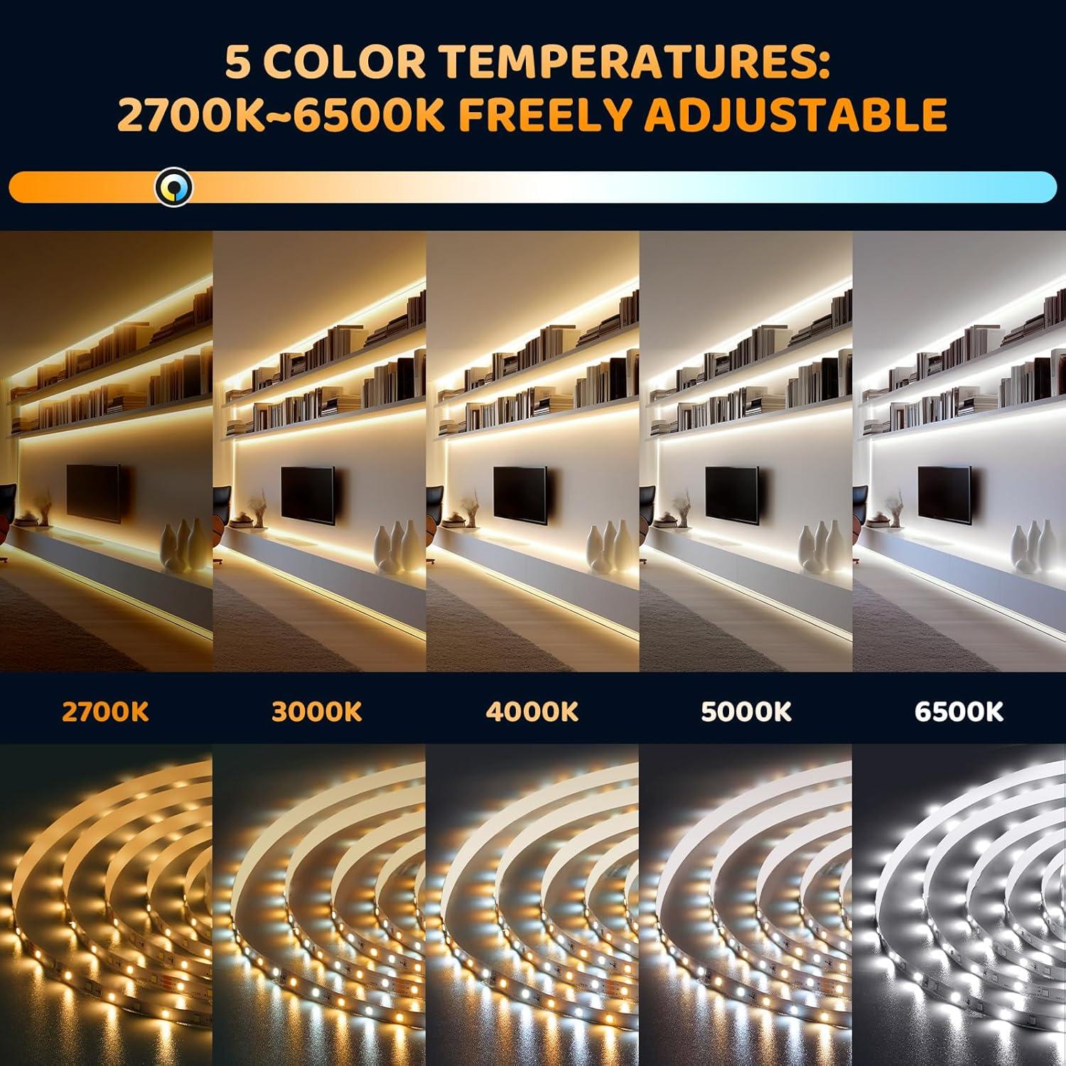 Tira LED regulable 15m FuZhou 900 LEDs 2700K-6500K con control remoto