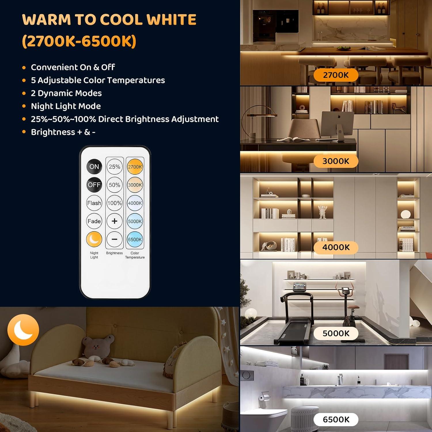 Tira LED regulable 15m FuZhou 900 LEDs 2700K-6500K con control remoto