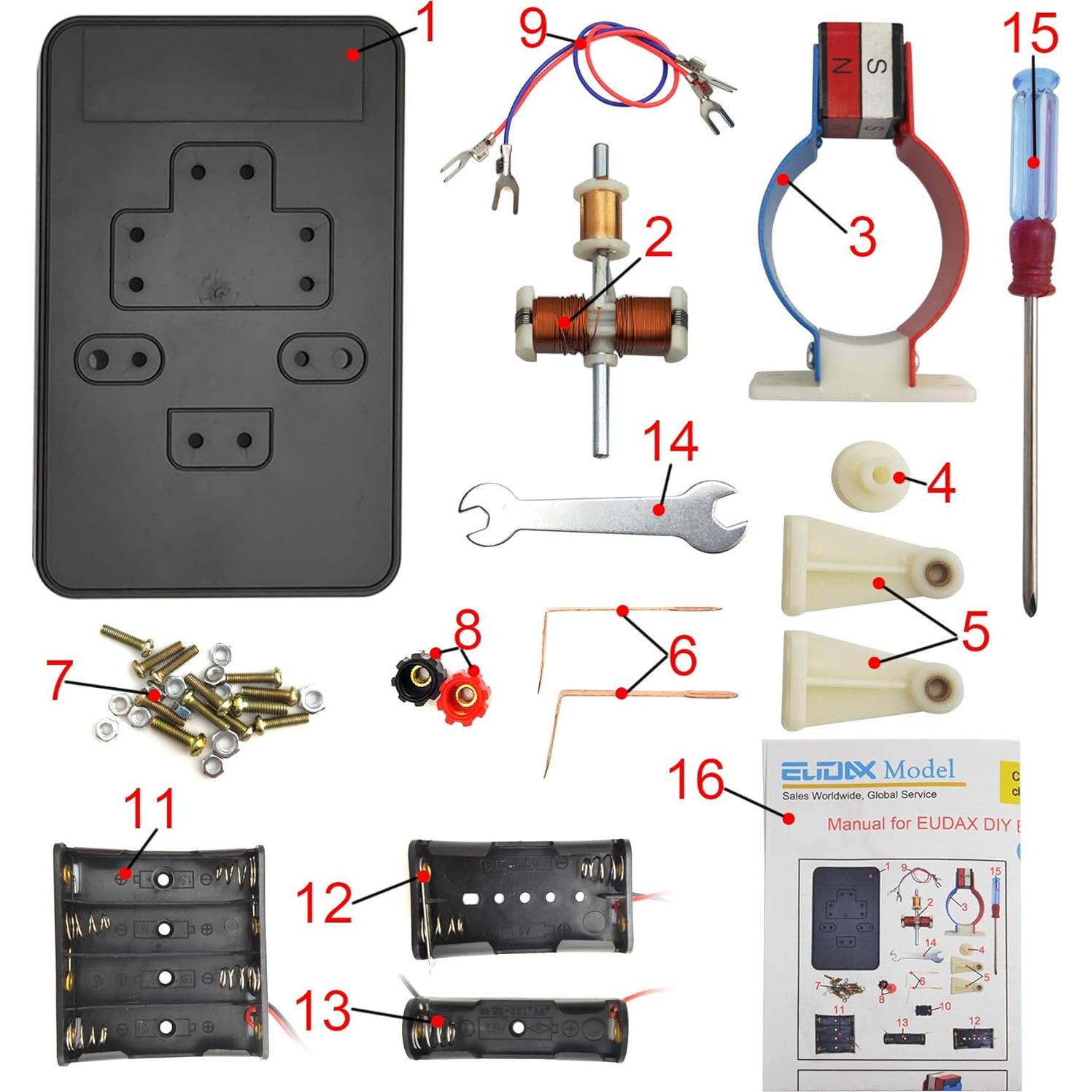 Kit Motor Eléctrico Simple DIY EUDAX 1.5V-6V Educativo