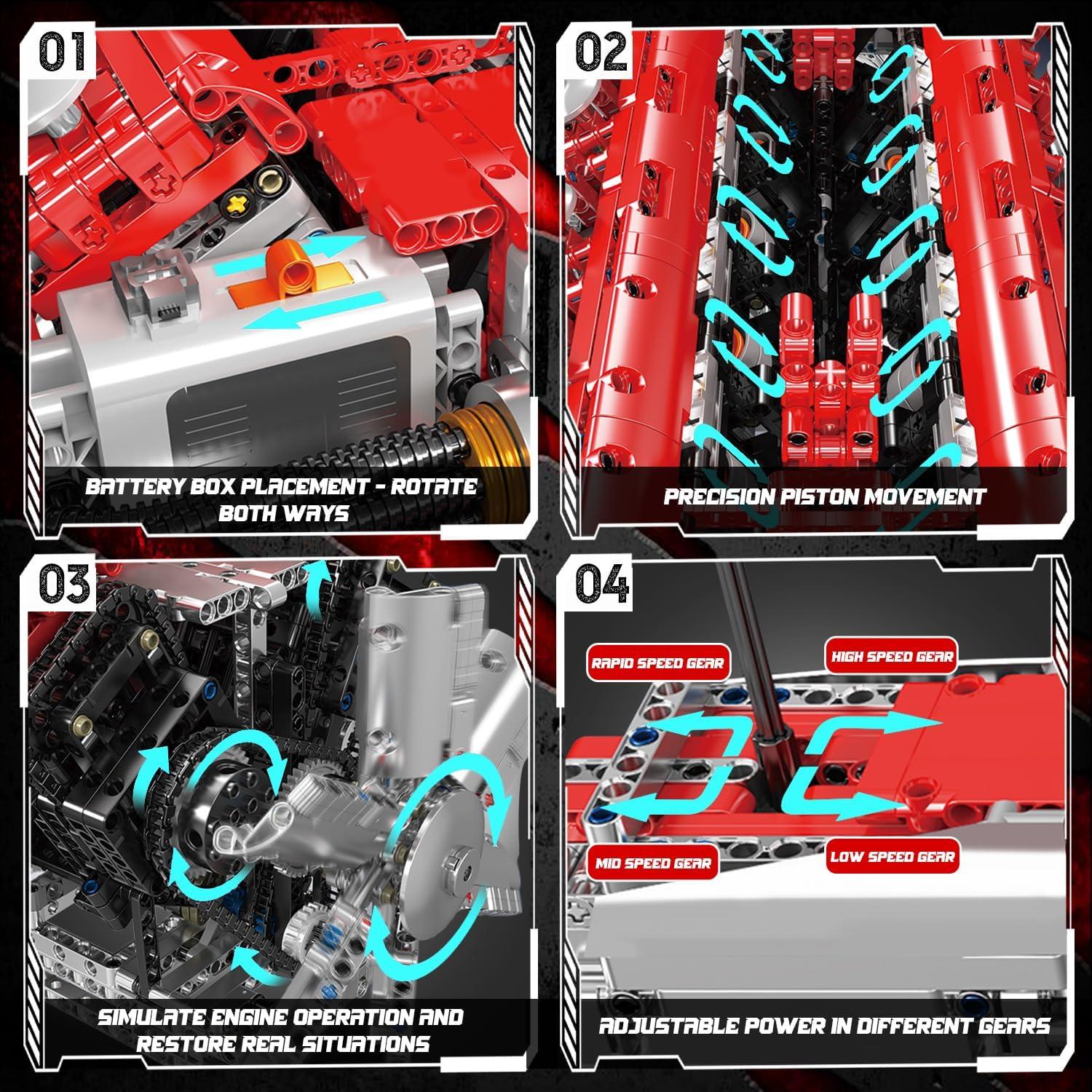 Kit Motor V12 Mould King 3472 Piezas para Adultos
