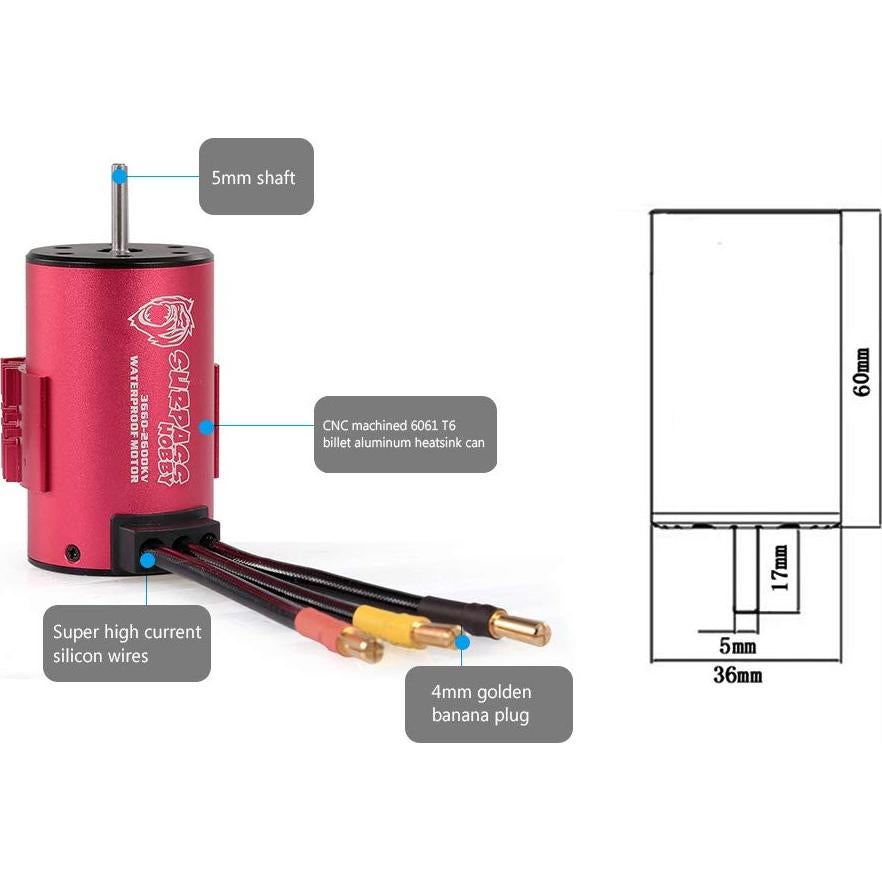 Motor Sin Escobillas GoolRC Surpass Hobby 3660 2600KV + ESC 60A