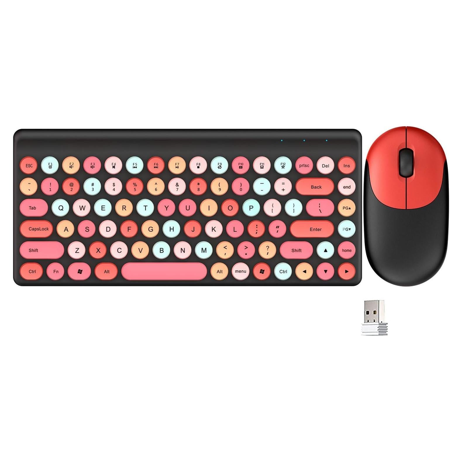 Combo Teclado y Ratón Inalámbricos Shaanxi Rojo-C