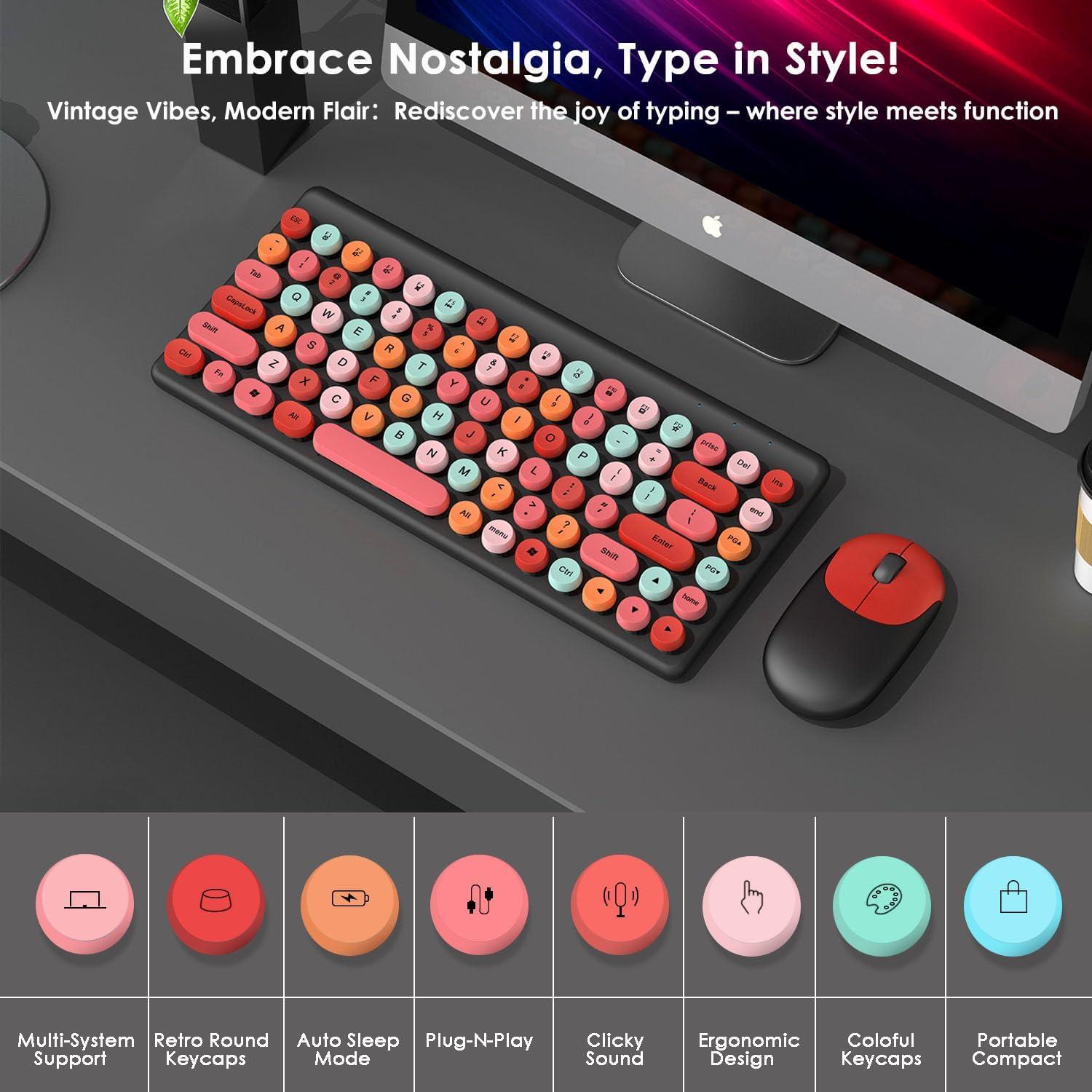 Combo Teclado y Ratón Inalámbricos Shaanxi Rojo-C