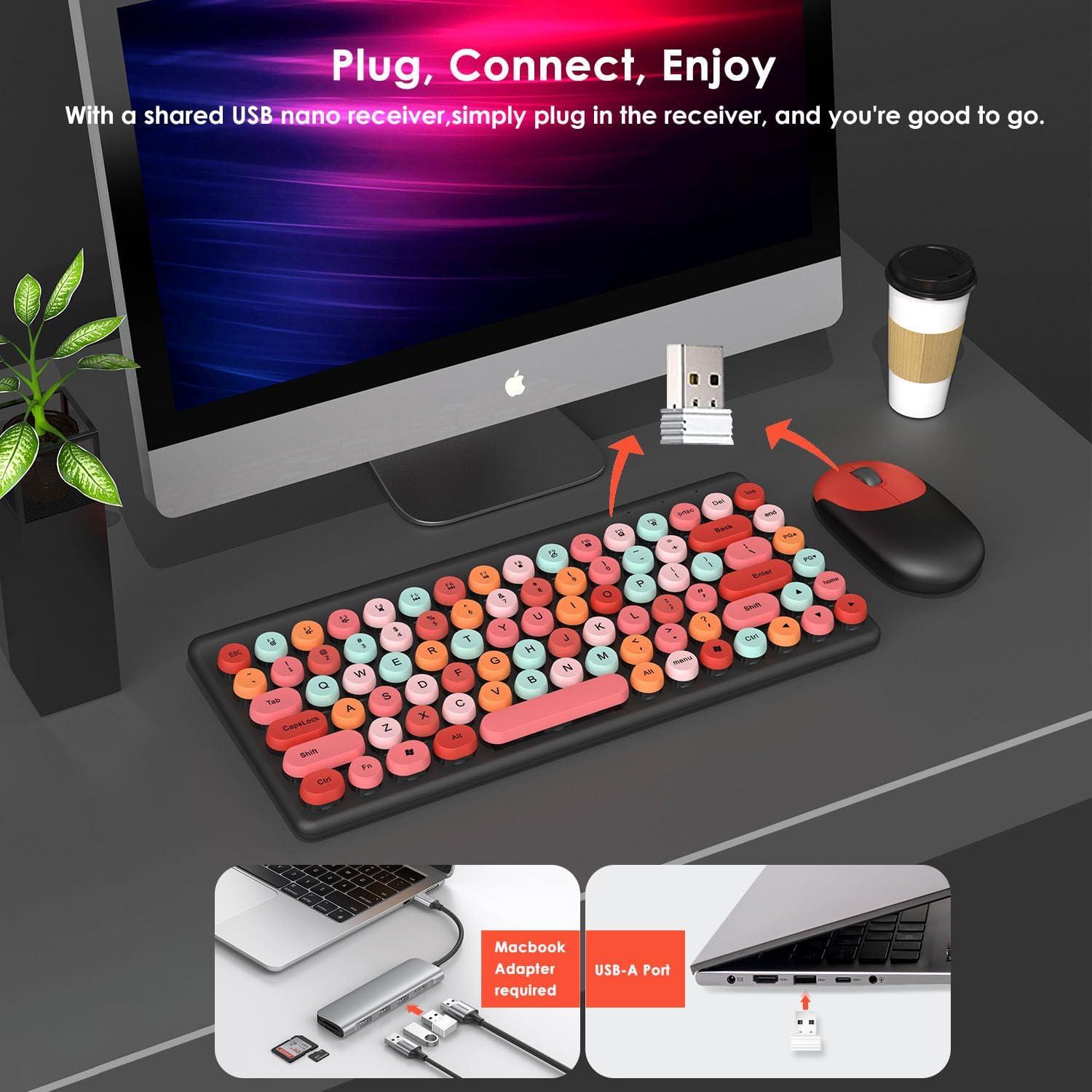 Combo Teclado y Ratón Inalámbricos Shaanxi Rojo-C