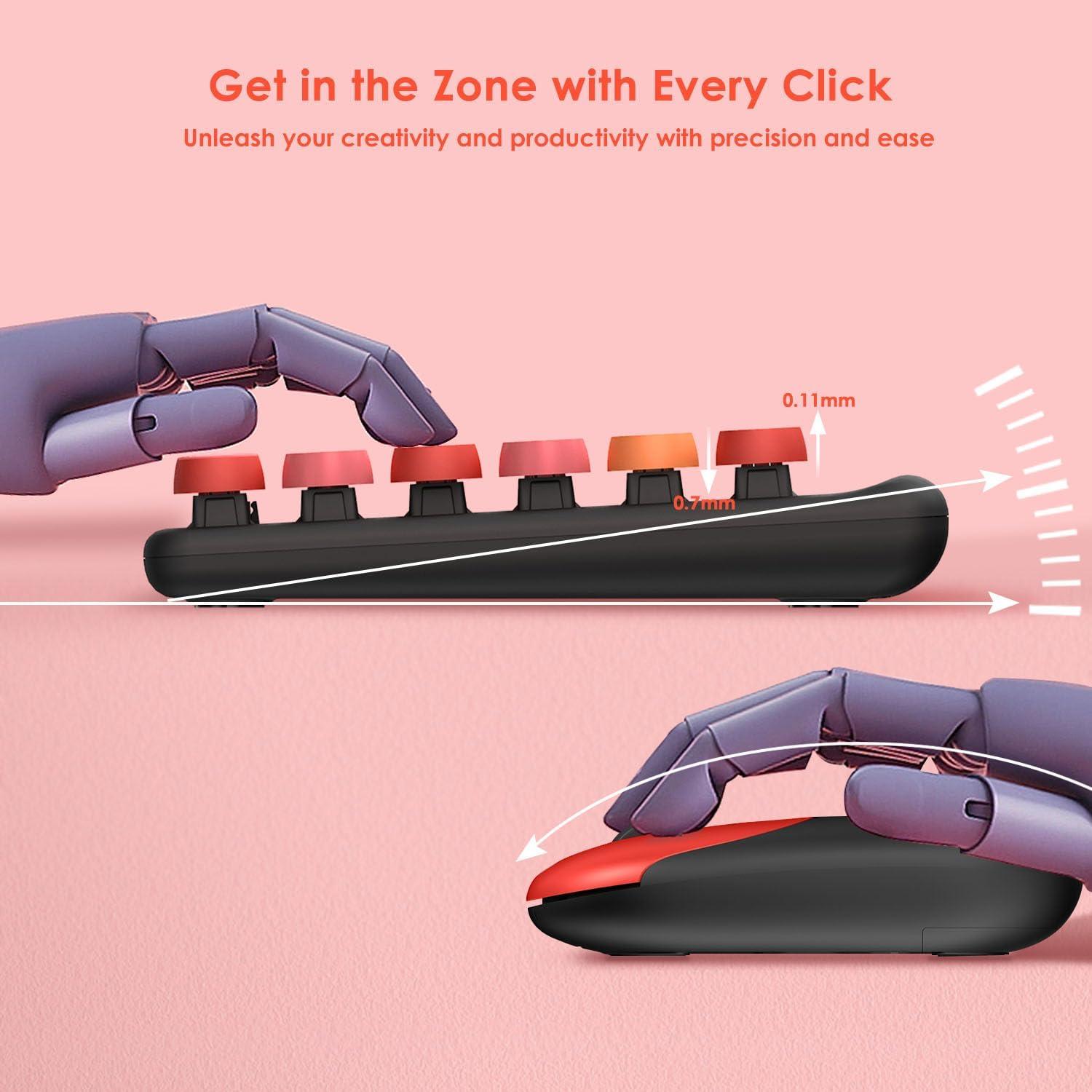 Combo Teclado y Ratón Inalámbricos Shaanxi Rojo-C