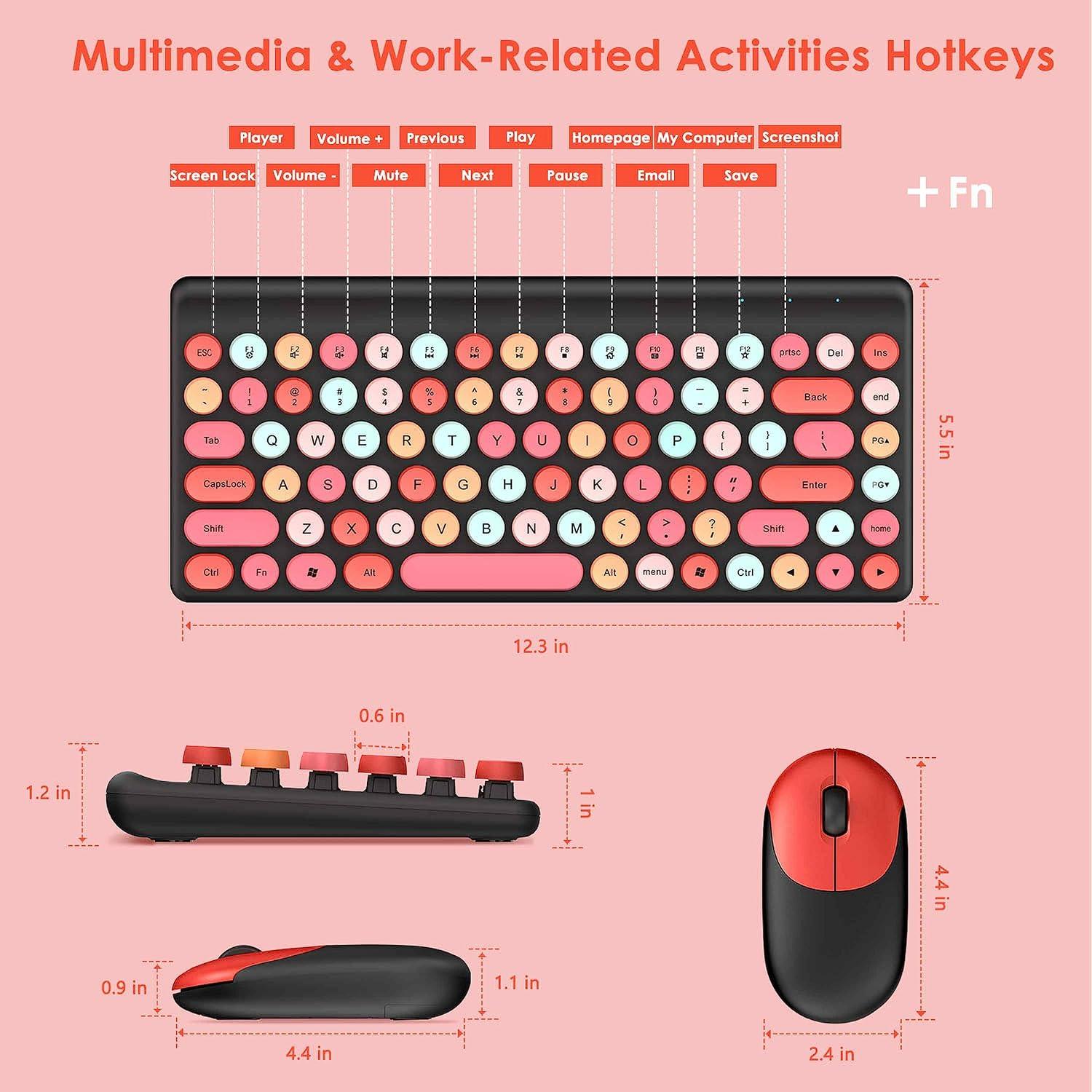 Combo Teclado y Ratón Inalámbricos Shaanxi Rojo-C