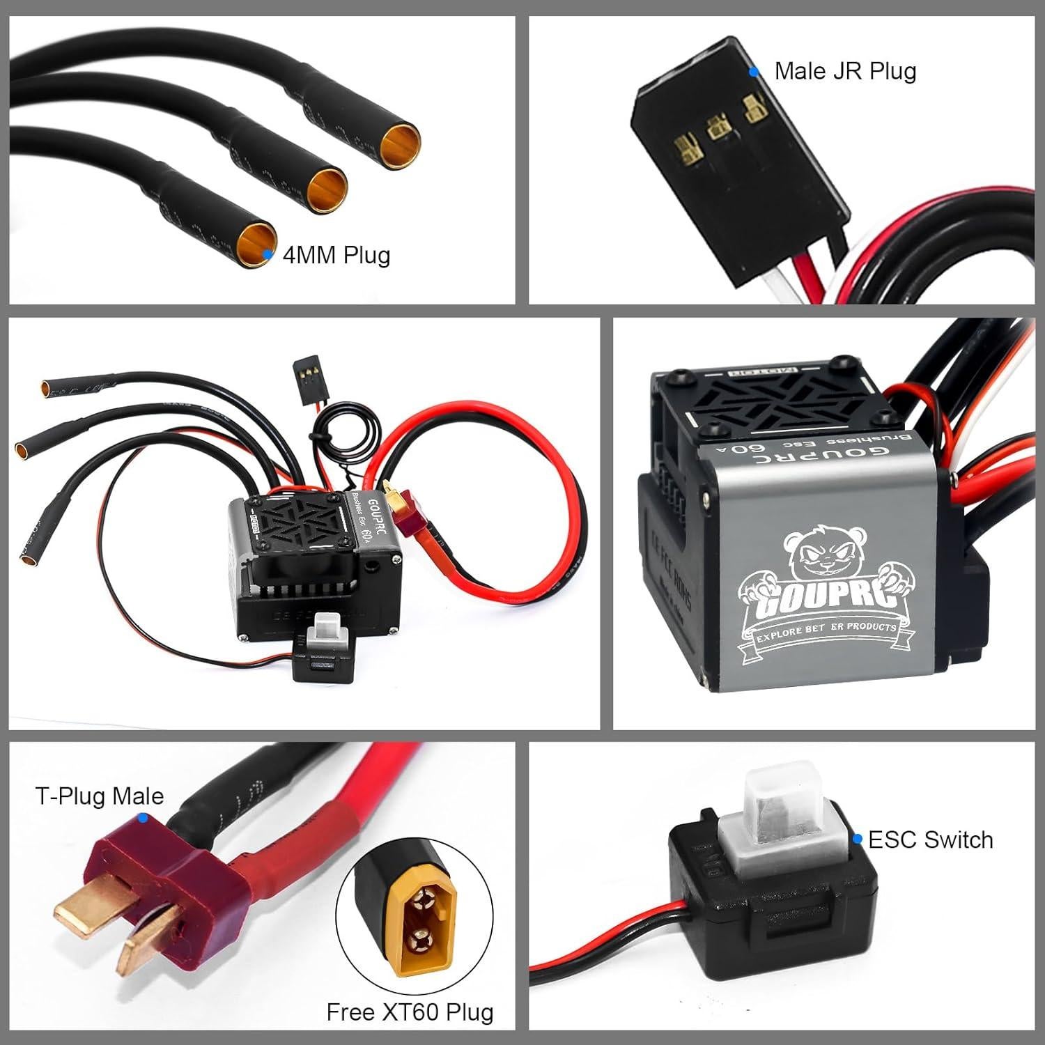 Motor Sin Escobillas GOUPRC 4300KV 60A Combo para RC