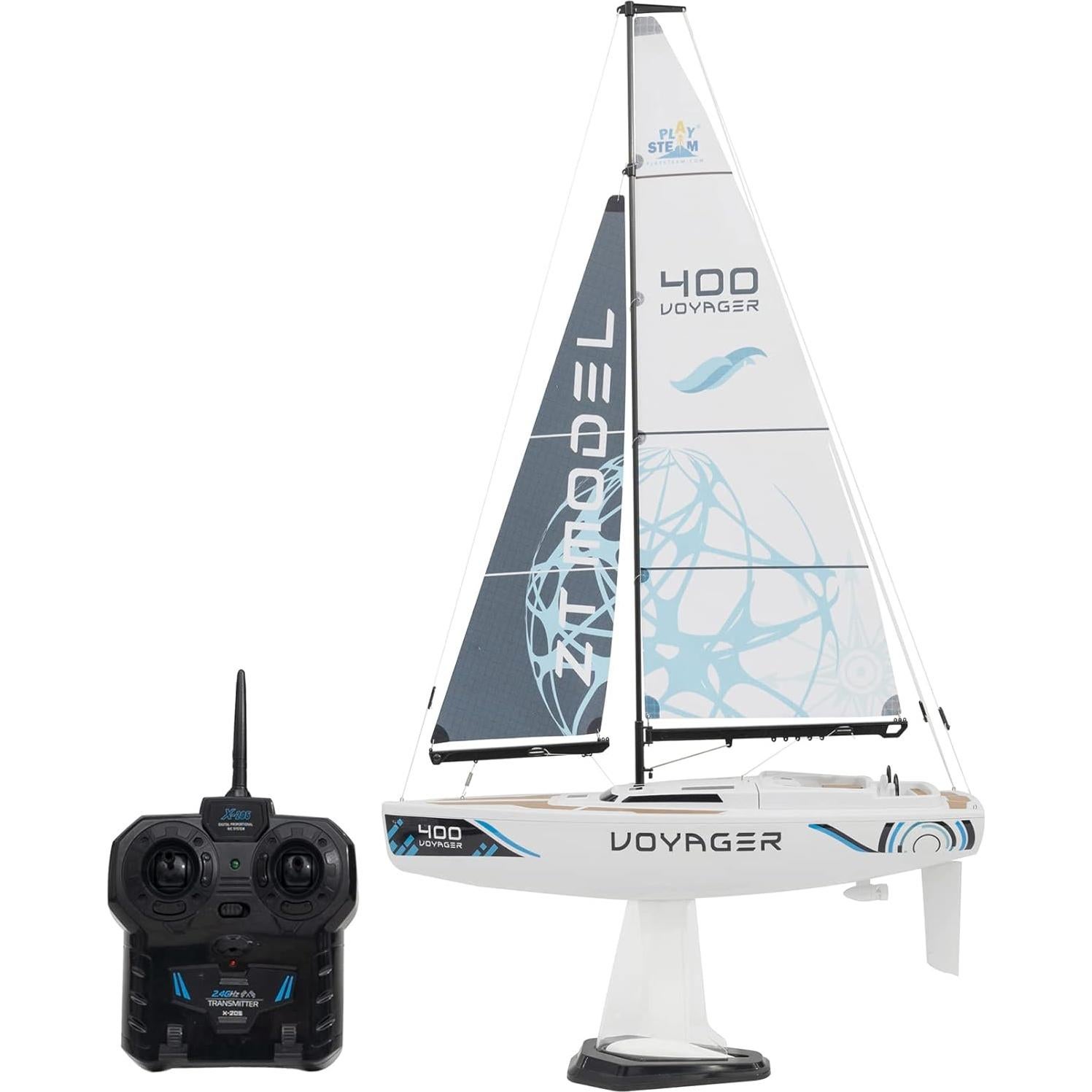 Velero a Control Remoto ZT Model Voyager 400 Azul 66 cm